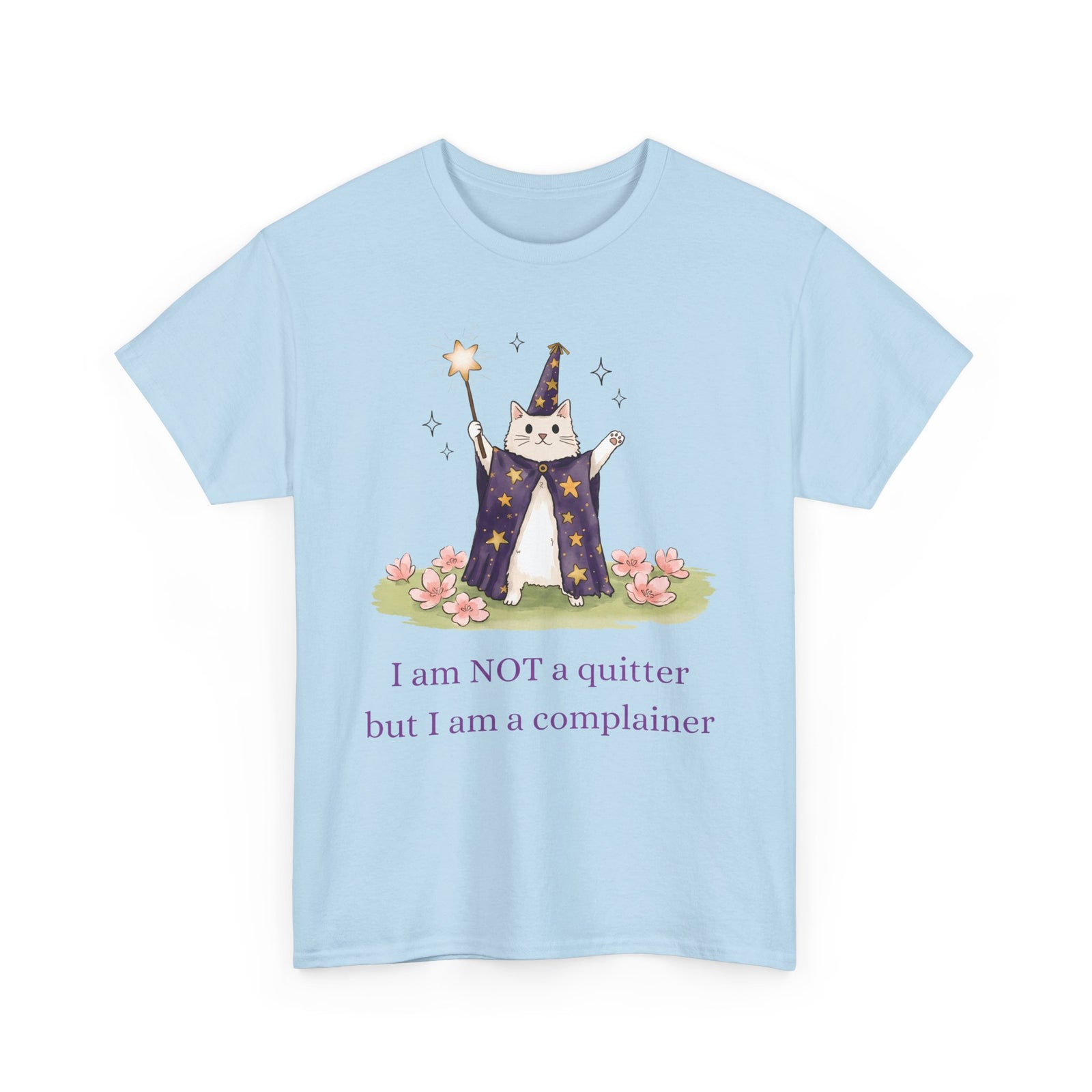 Funny Wizard Cat T-Shirt — Whimsical Magical Feline Complainer Apparel