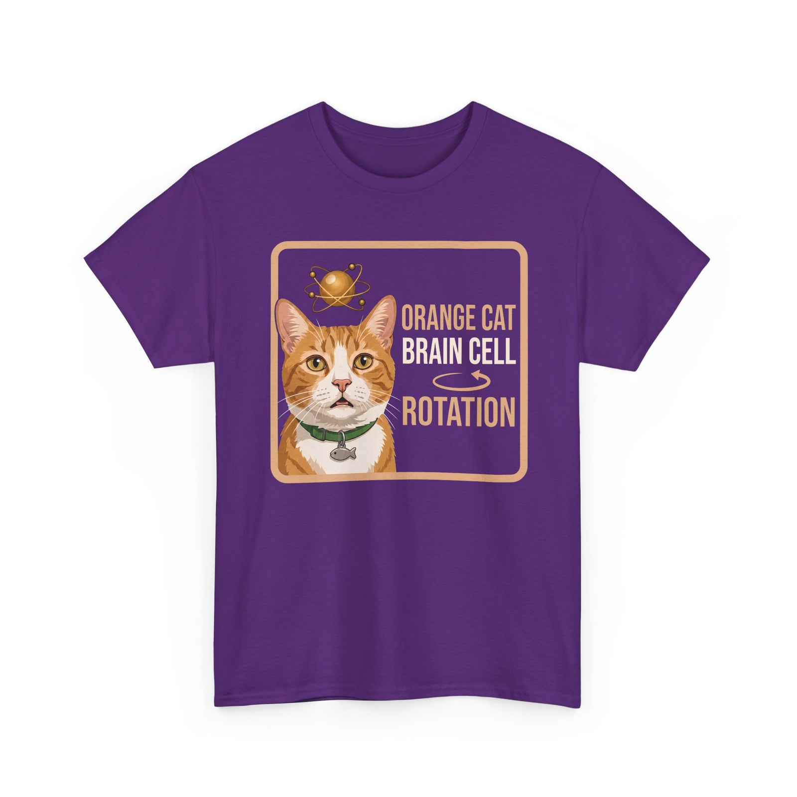 Orange Cat Brain Cell Rotation T-Shirt
