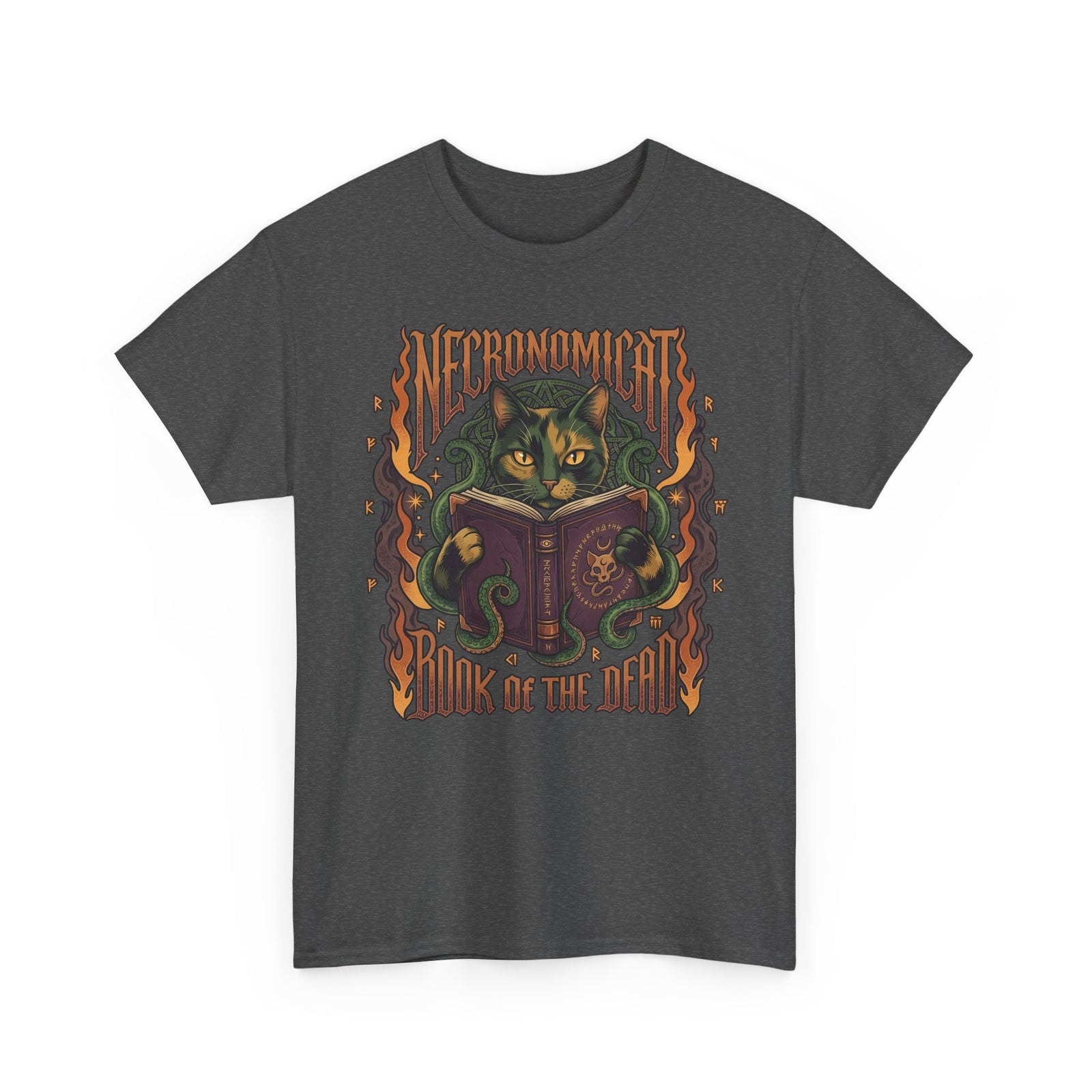 Necronomicat Occult Cat T-Shirt — Dark Mystic Graphic Tee