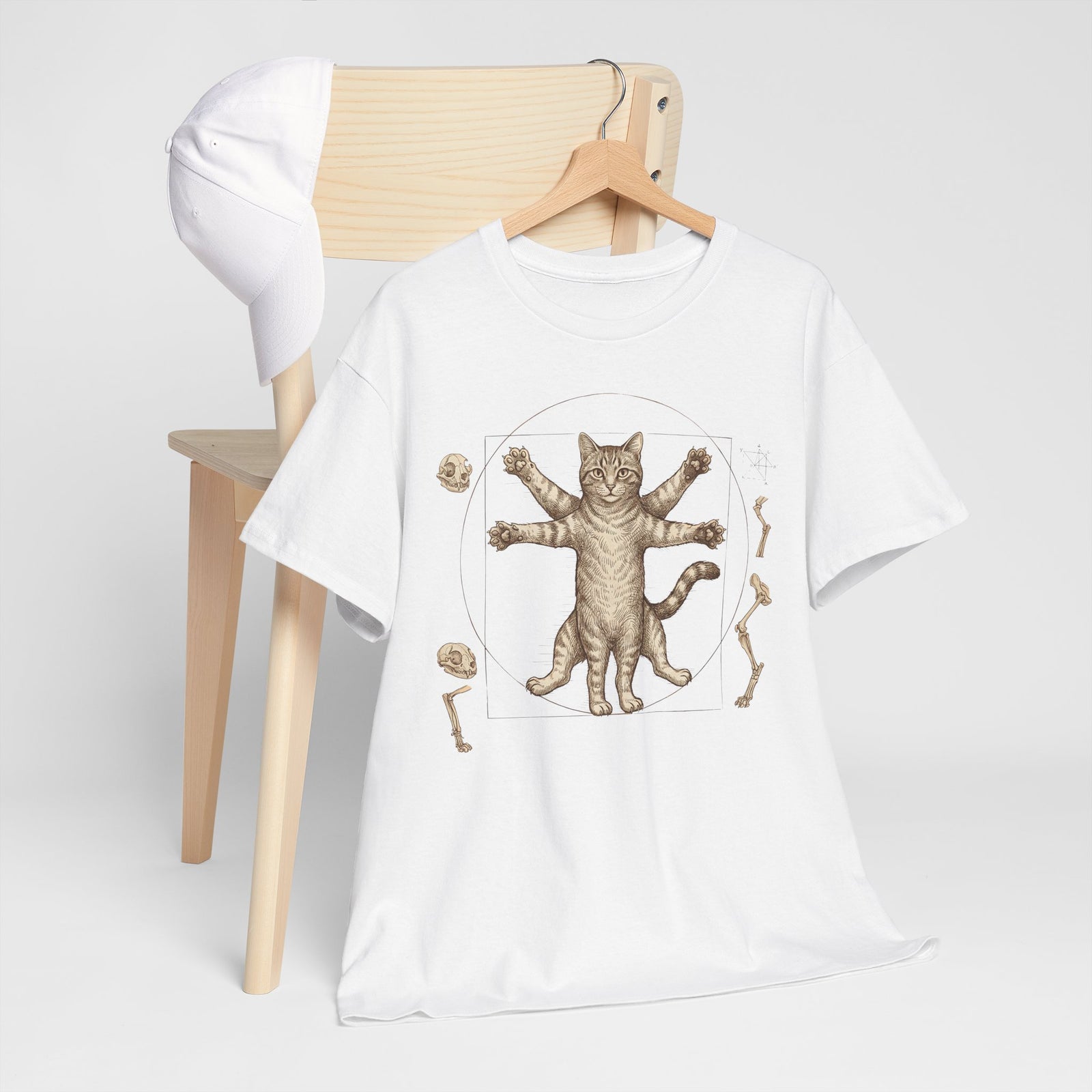 Vitruvian Cat T-Shirt — Anatomical Cat Art Tee