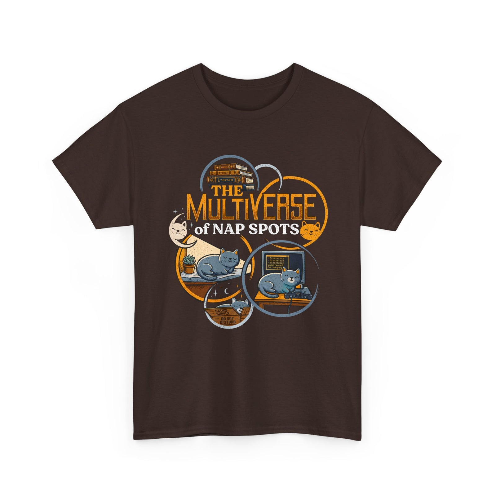 Multiverse Nap Spots Cute Cat T-Shirt — Cute Cat Nap Graphic Tee