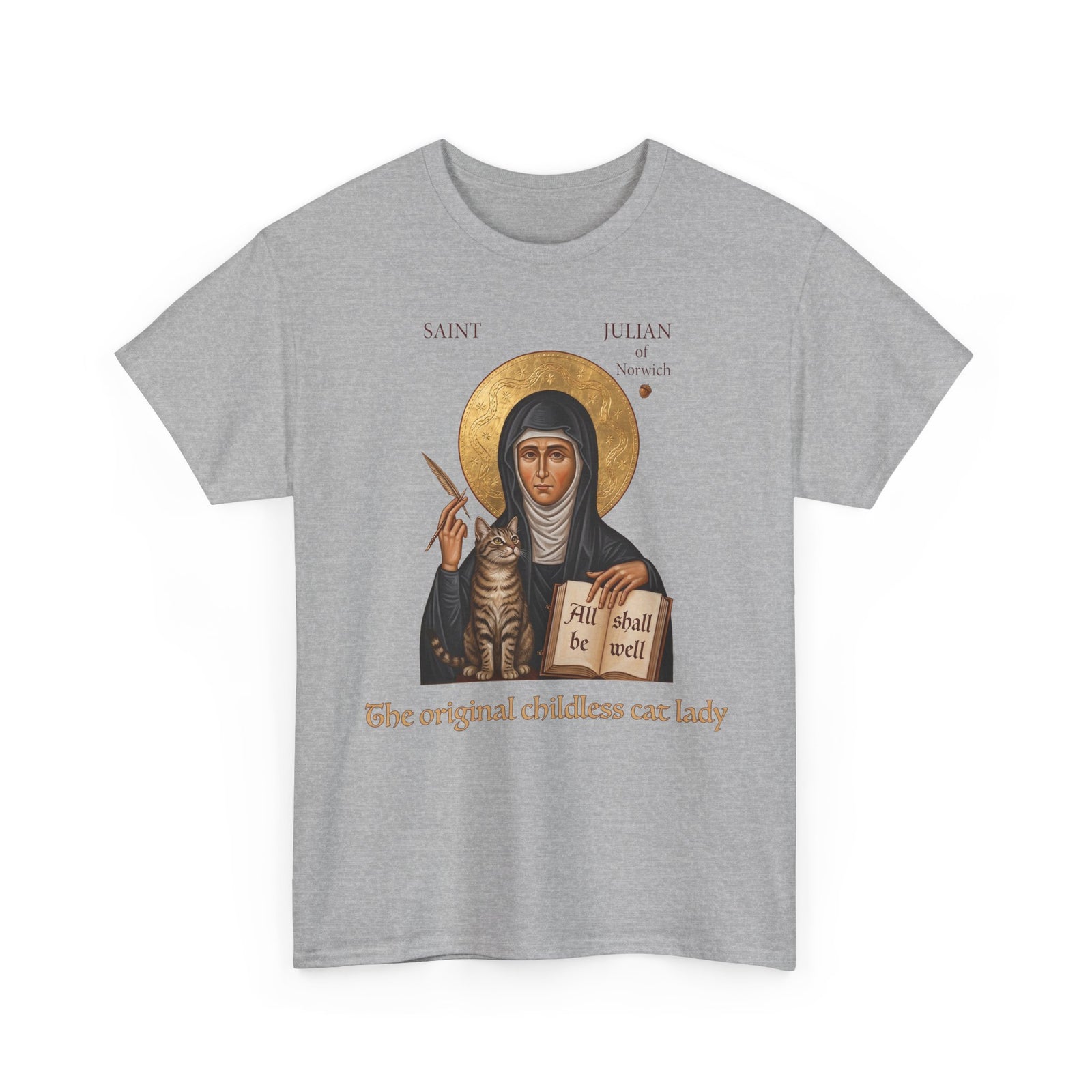 Saint Julian of Norwich Cat Lady T-Shirt — The Original Childless Cat Lady