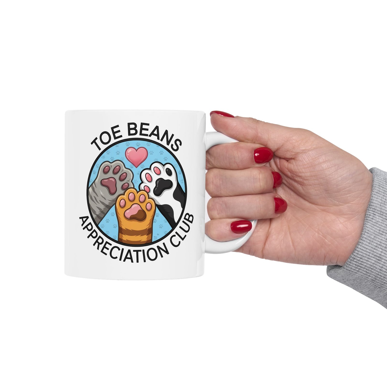 Toe Beans Appreciation Club Cat Lovers Ceramic Mug