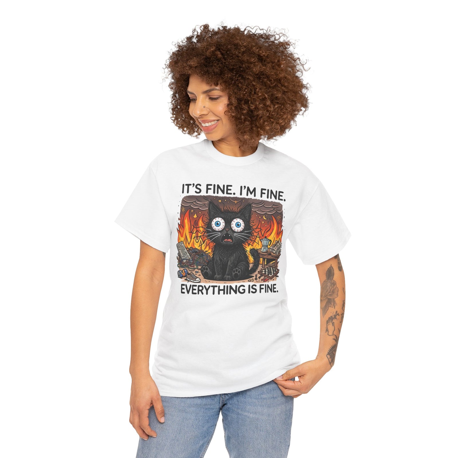 It's Fine I'm Fine Cat T-Shirt
