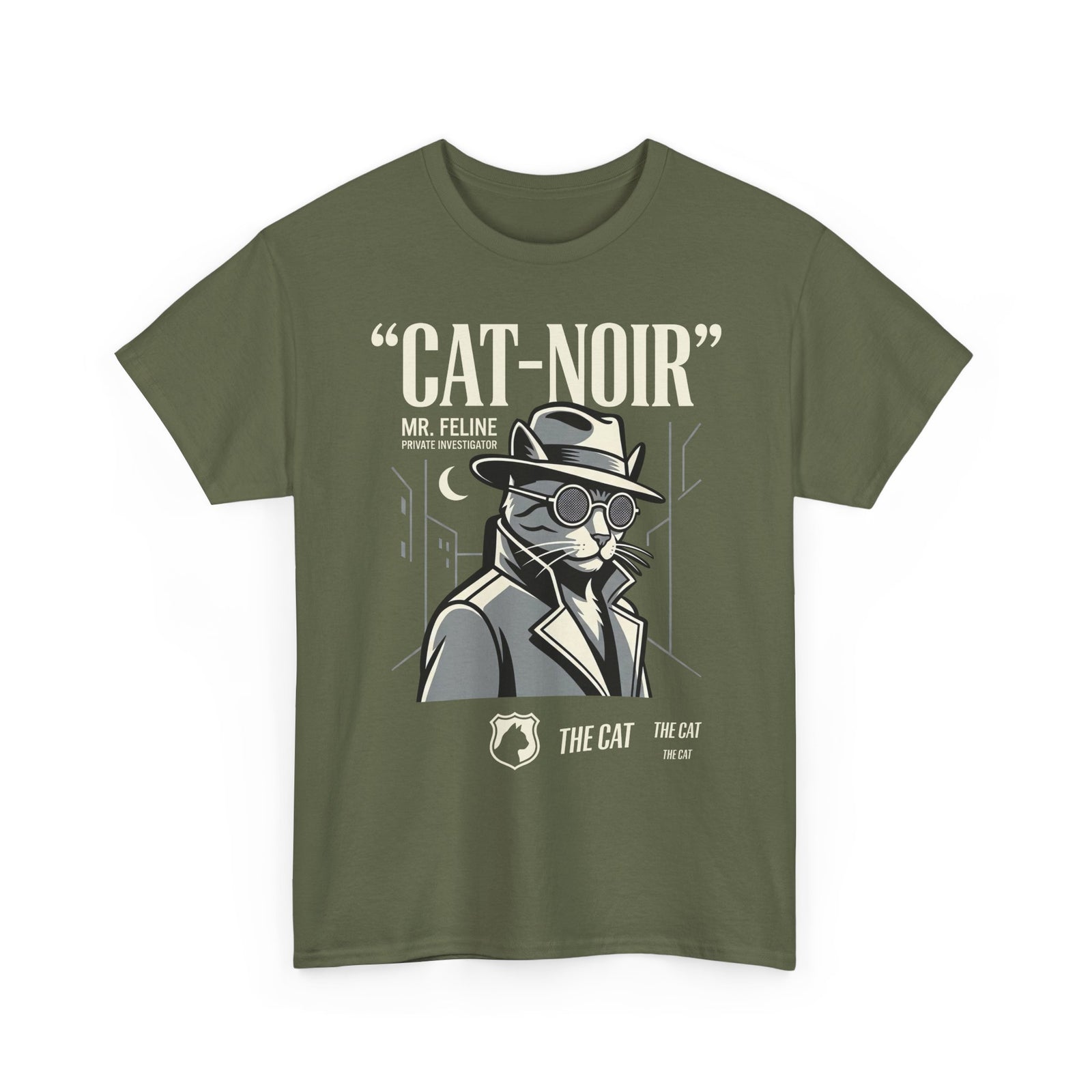 Detective Cat T-Shirt — Vintage Noir Graphic Tee