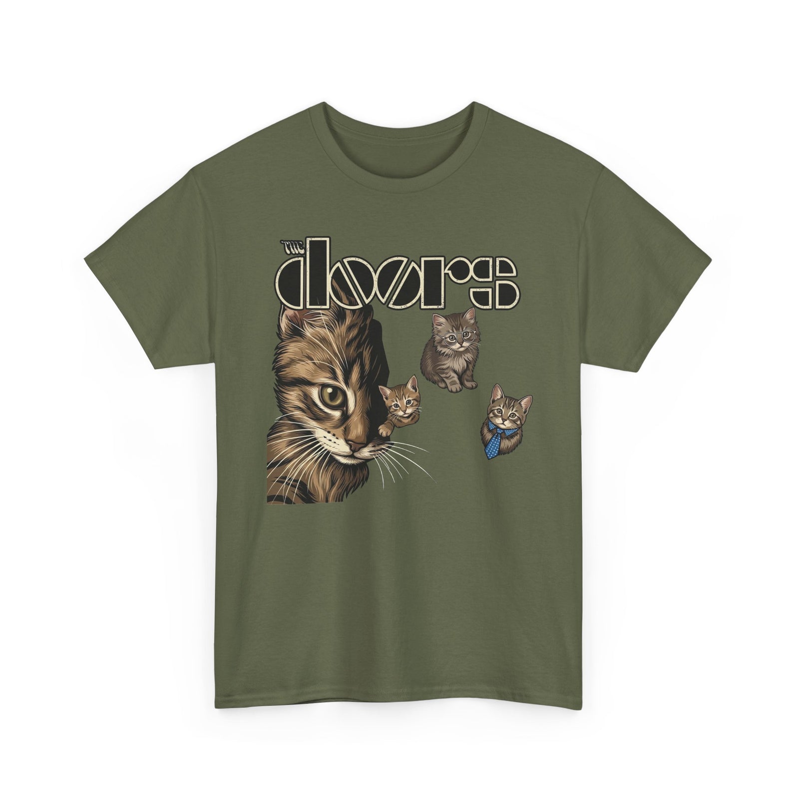 T-Shirt — Retro Cat Band Graphic Tee (The Doors Inspired)