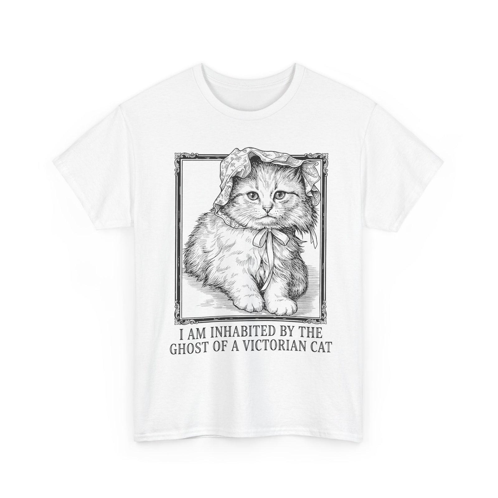 Victorian Cat Tee — “I Am Inhabited by the Ghost of a Victorian Cat” Graphic Shirt
