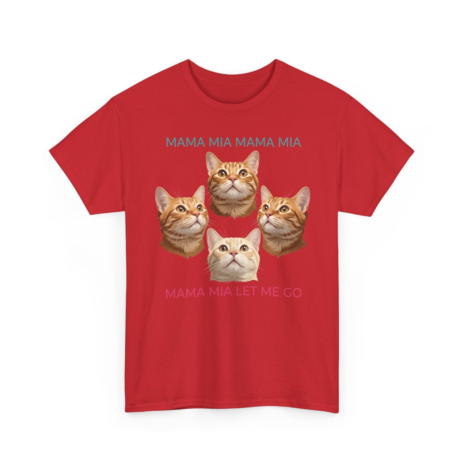 Funny Cat Rock Band T-Shirt — "Mamma Mia Let Me Go" Parody