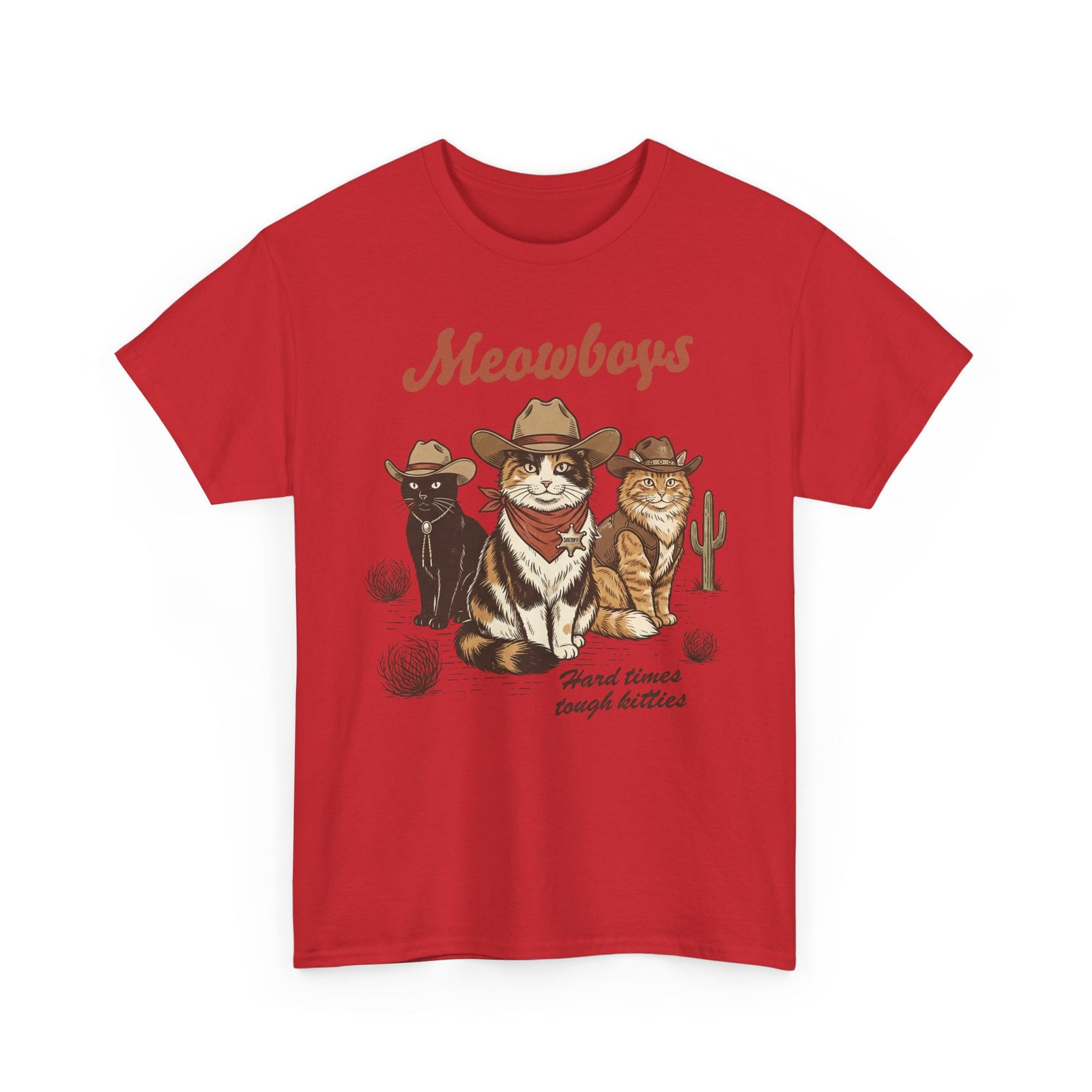 Meowboys Cat Cowboy T-Shirt — Funny Western Cat Tee for Cat Lovers