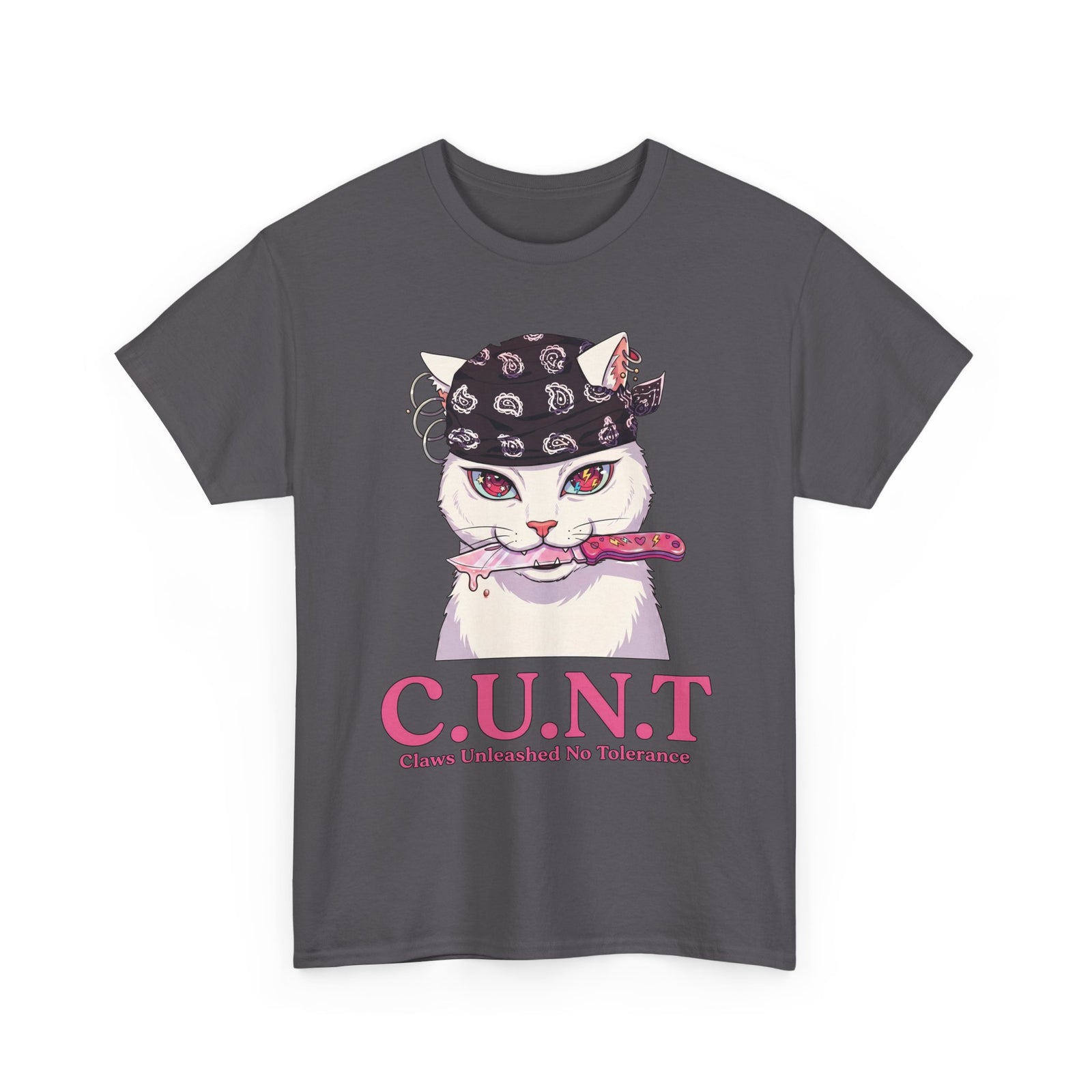C.U.N.T Acronym Cat T-Shirt — Sassy Feline Rebellious Streetwear