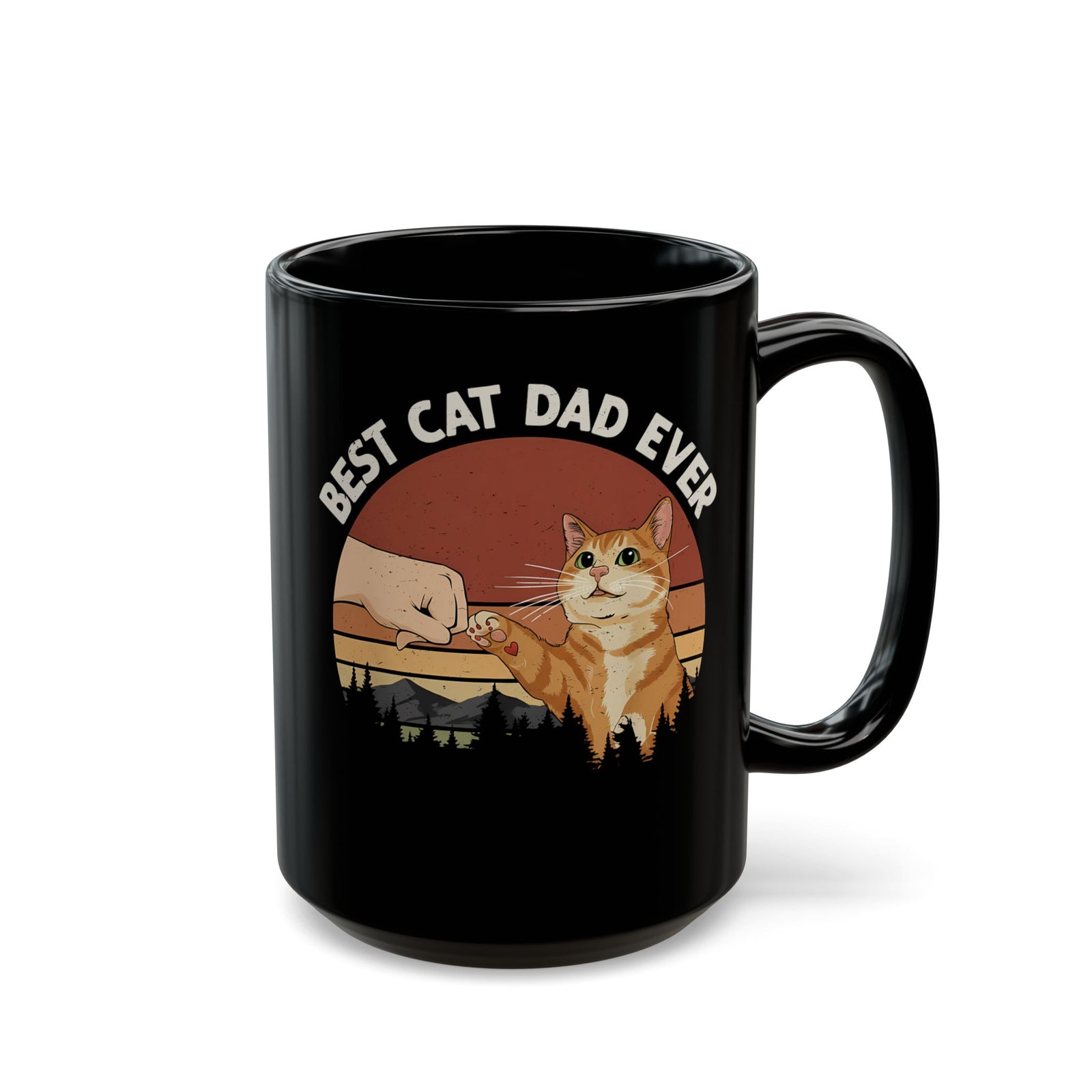 Best Cat Dad Ever Mug — Funny Cat Dad Black Mug