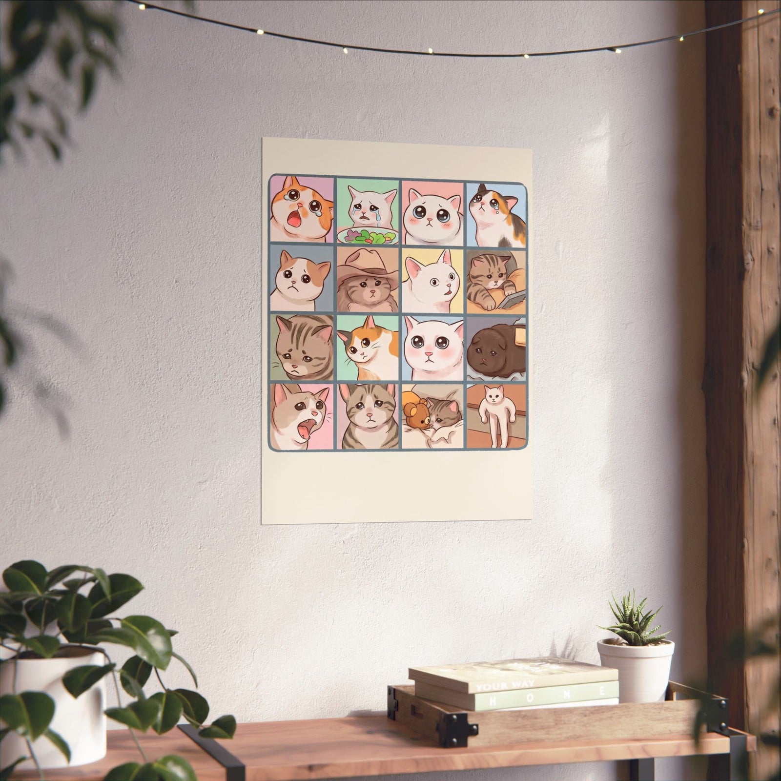 Cat Reactions Poster Funny Cat Memes Poster