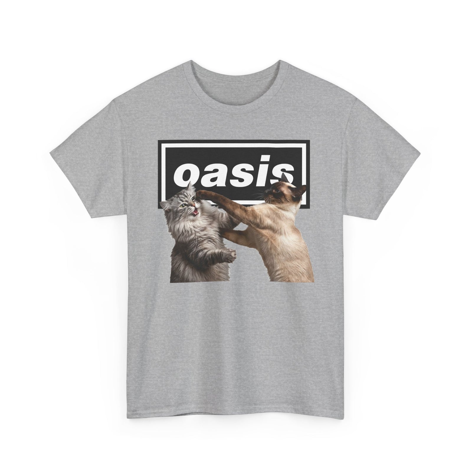 Oasis Cat Fight T-Shirt — Desert Cat Battle Graphic Tee