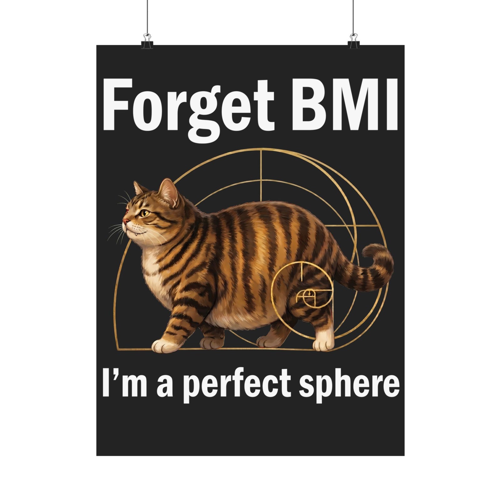 "Forget BMI I'm A Perfect Sphere" Funny Chonk Cat Poster