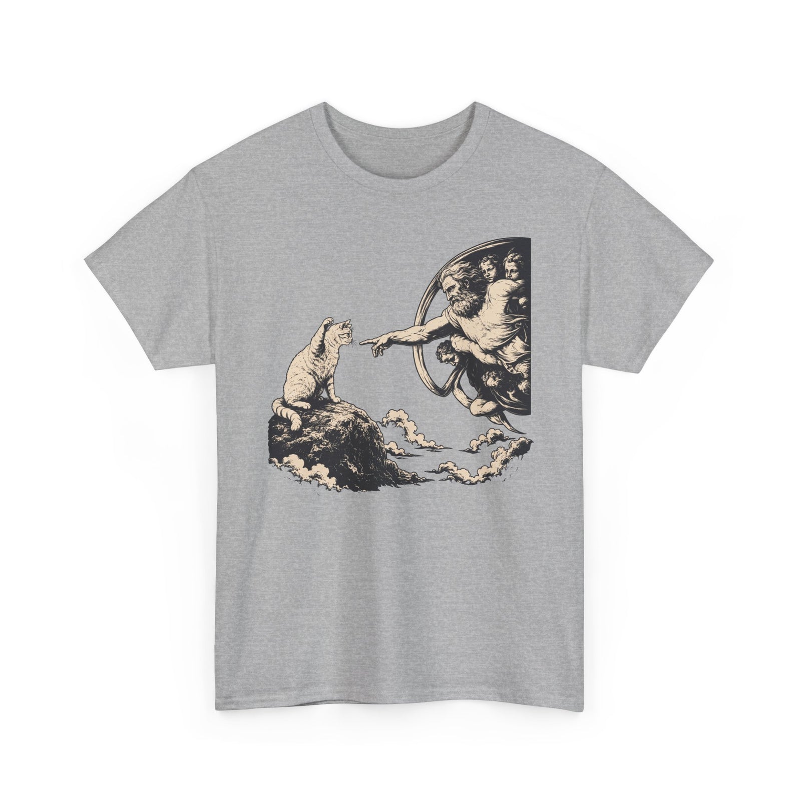 Cat and Creation Tee Vintage Michelangelo-Inspired Puppy Design