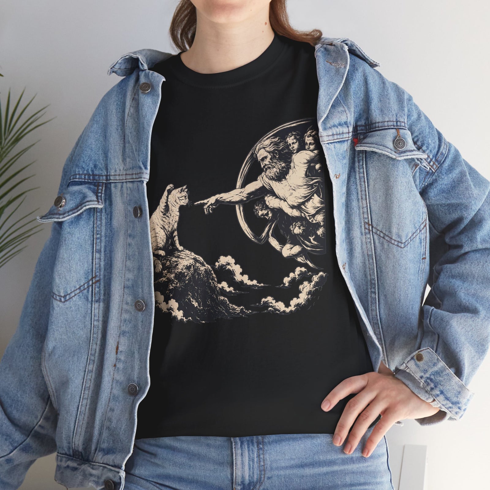 Cat and Creation Tee Vintage Michelangelo-Inspired Puppy Design