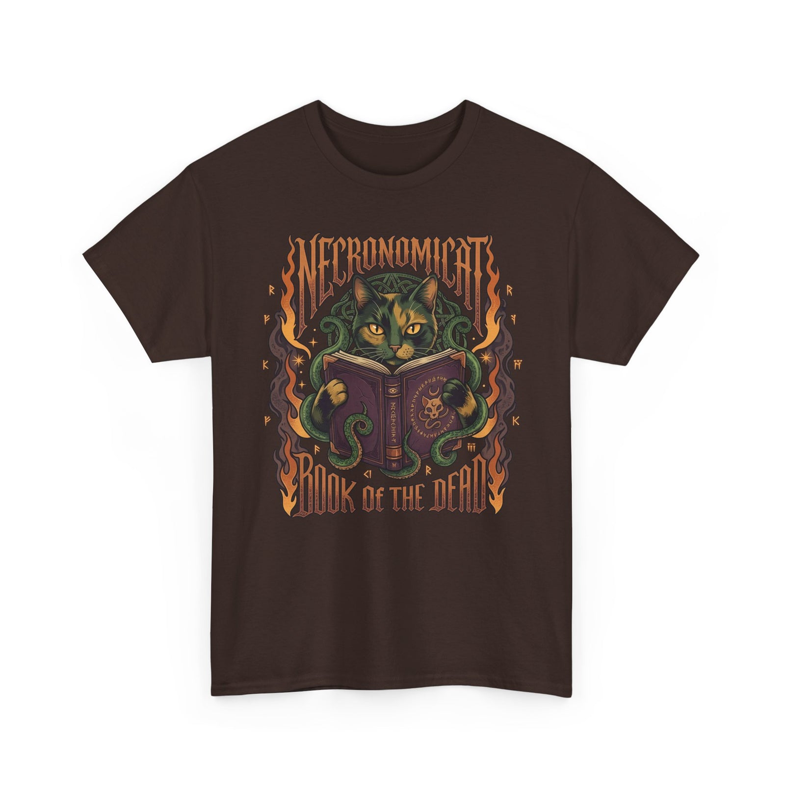 Necronomicat Occult Cat T-Shirt — Dark Mystic Graphic Tee