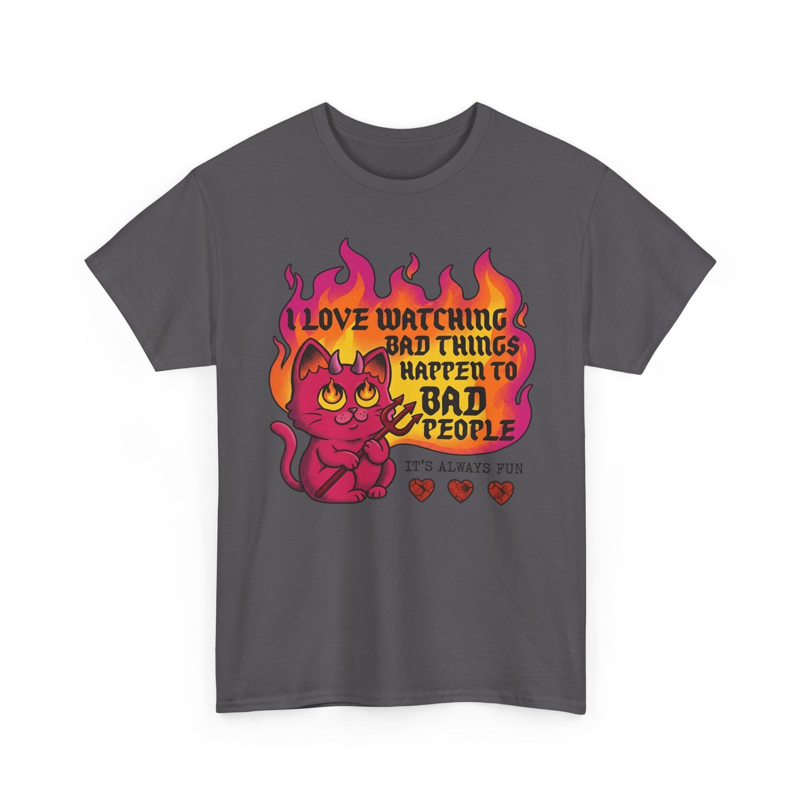 Evil Cat 'I Love Watching Bad Things' T-Shirt