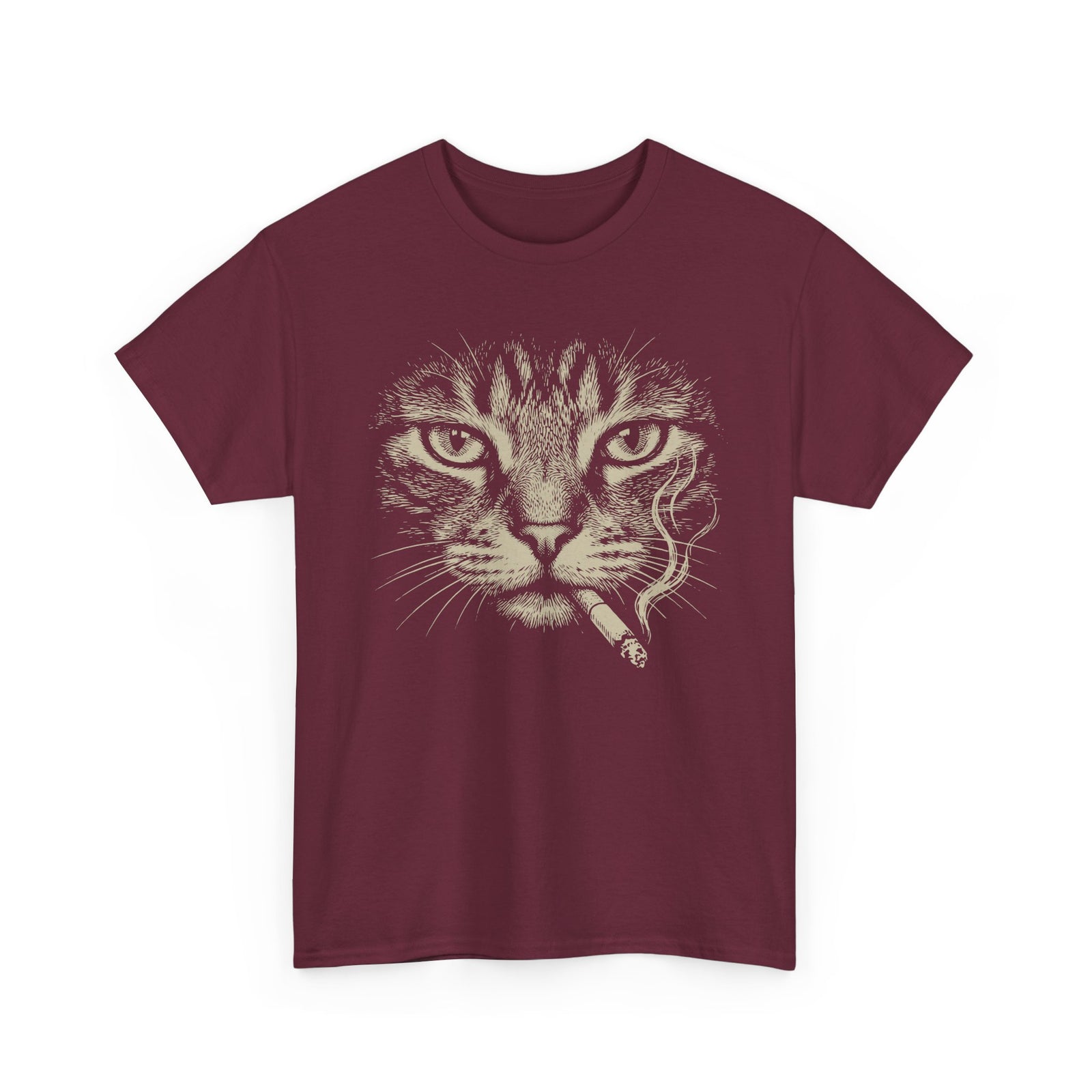Smoking Cat T-Shirt — Vintage Grunge Cat Graphic Tee