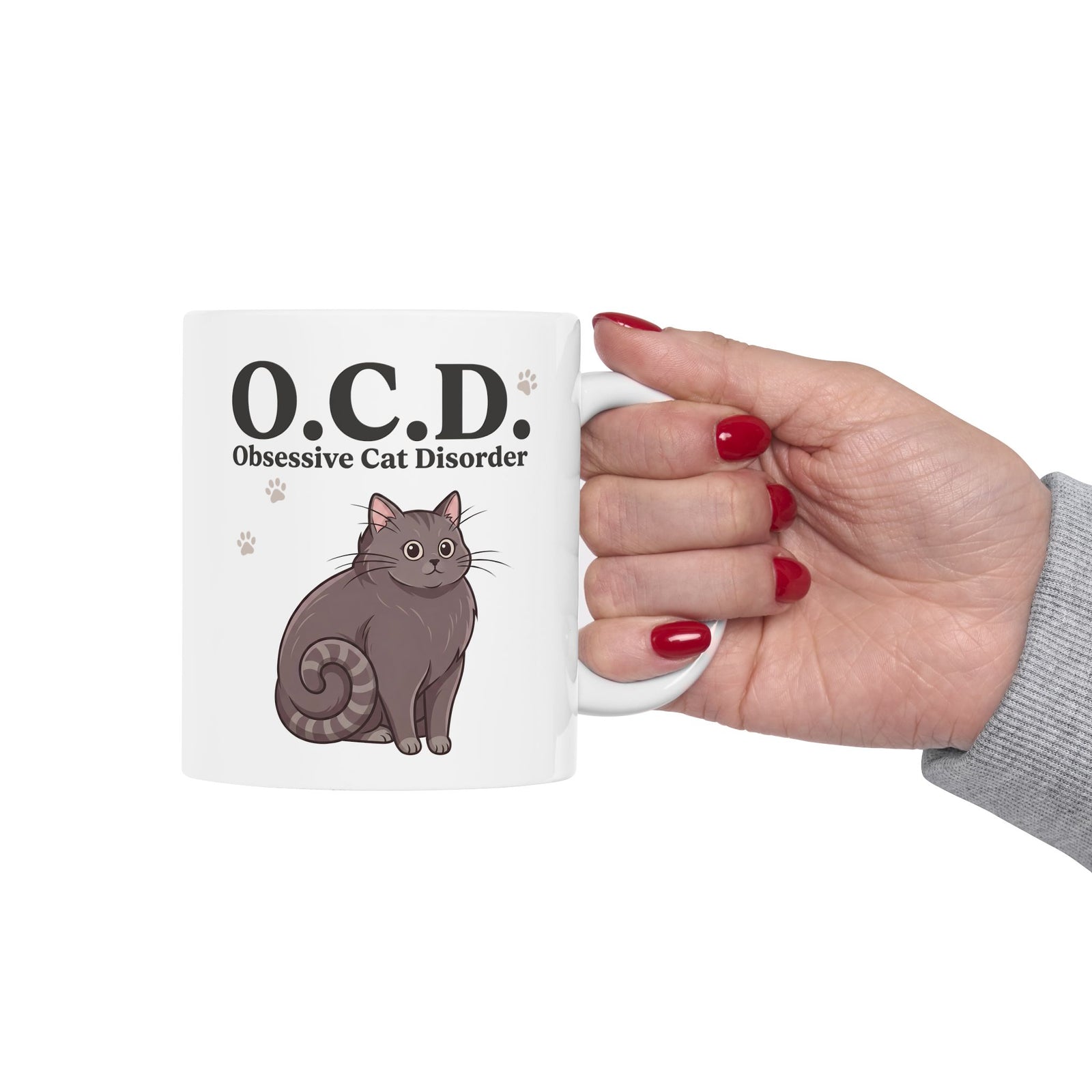 Obsessive Cat Disorder Ceramic Mug — O.C.D. Cat Lover Mug