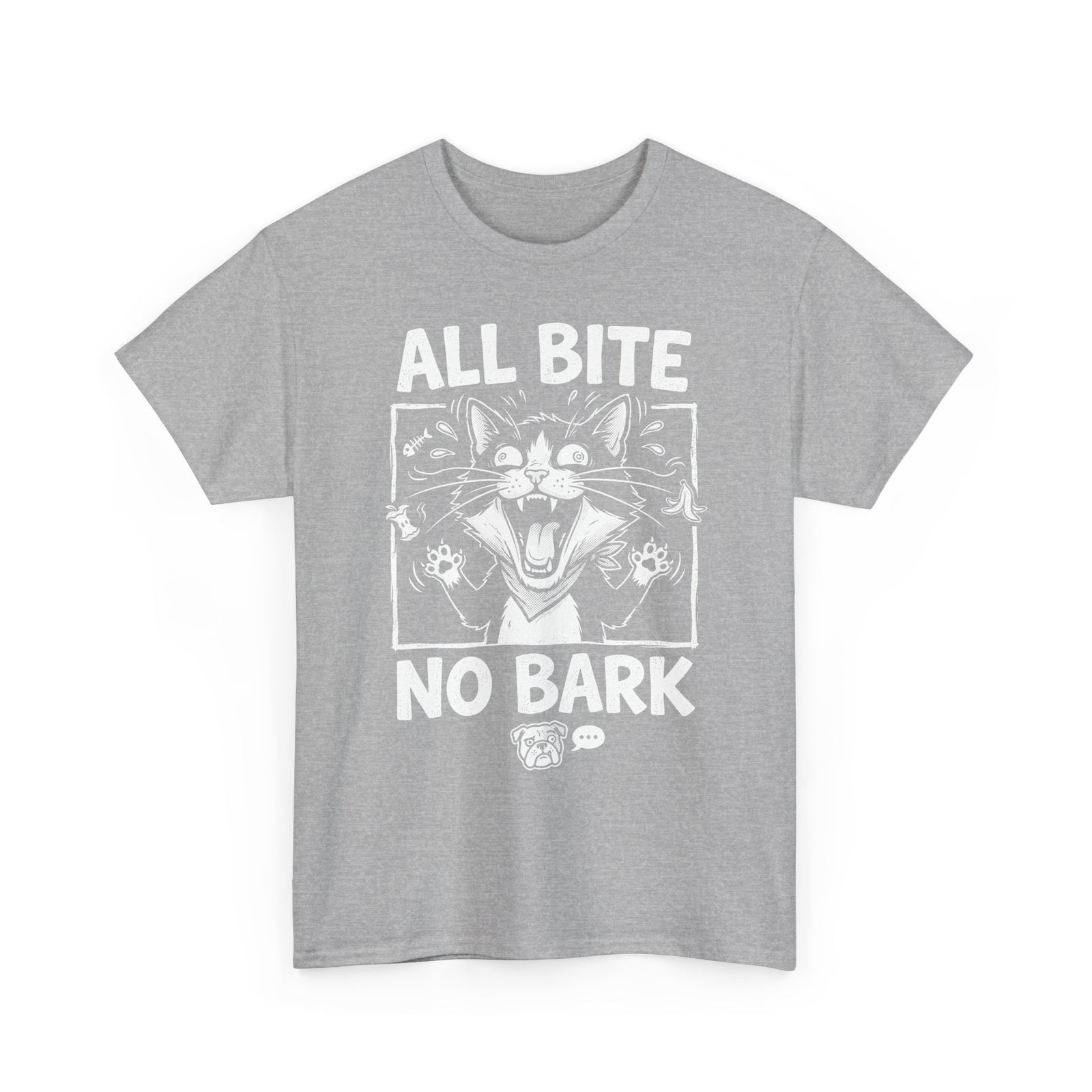Cat All Bite No Bark T-Shirt — Funny Cat Lover Tee