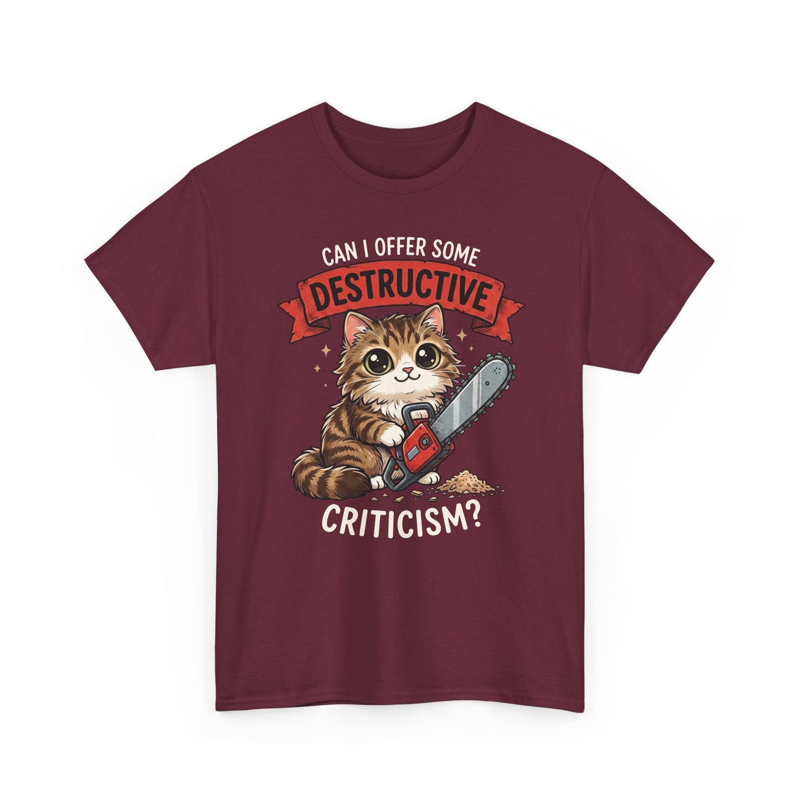 Funny Chainsaw Cat T-Shirt Graphic Cat with Chainsaw Tee