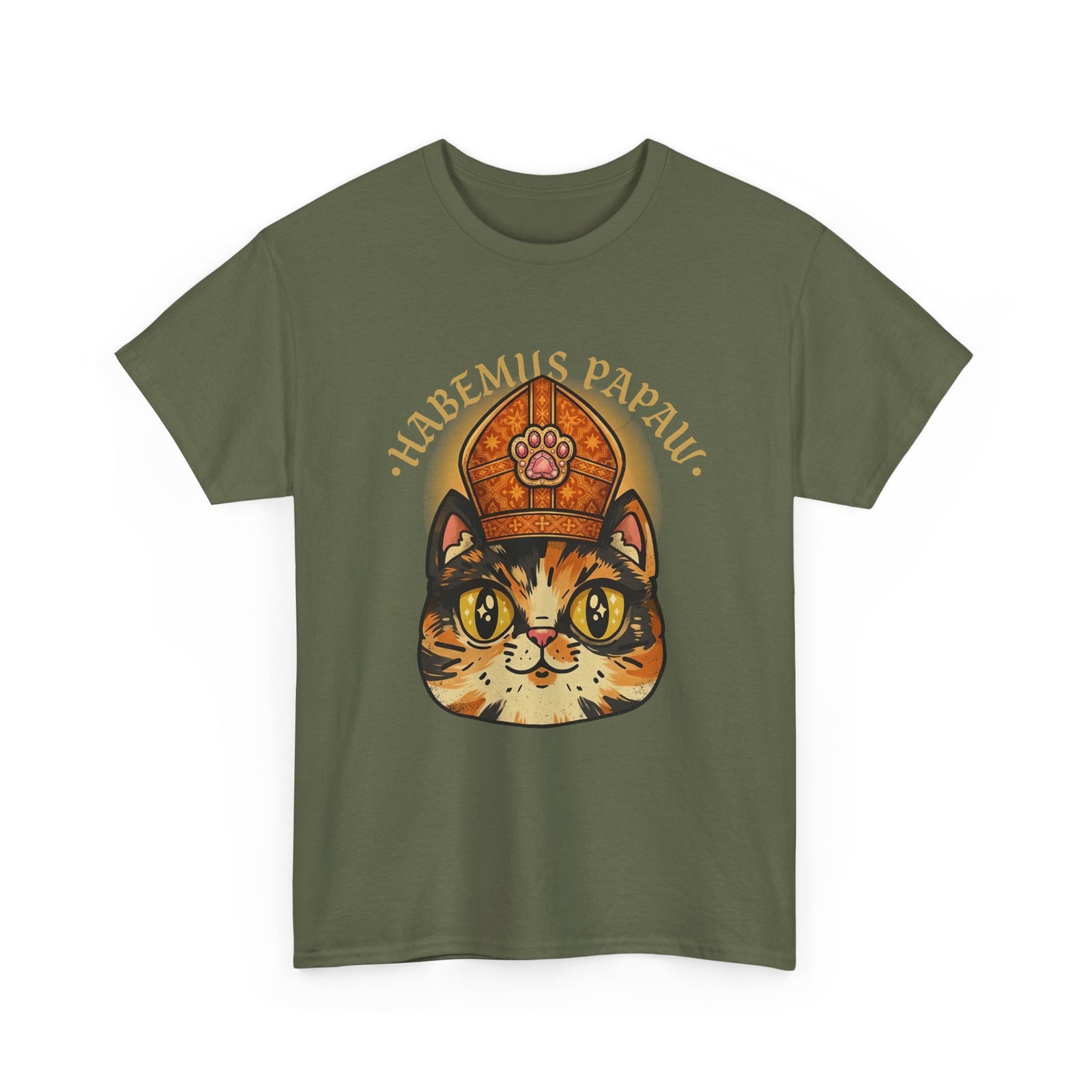 Funny 'Habemus Papaw' Catholic Kitten T-Shirt — Pope Cat Graphic Tee