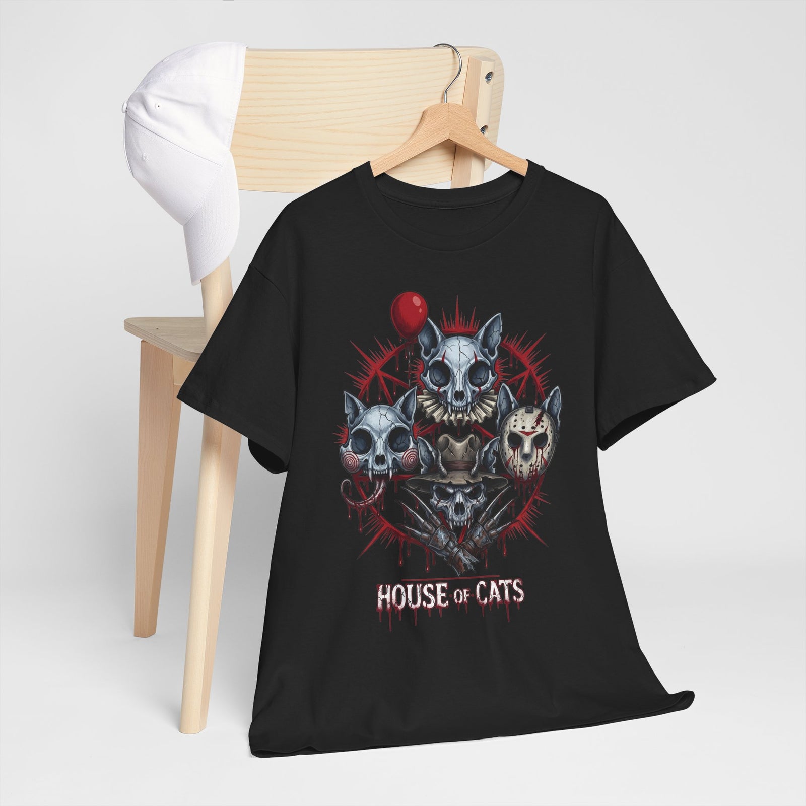 House Of Cats Horror Movie T-Shirt — Slashers Cat Skull Graphic Tee