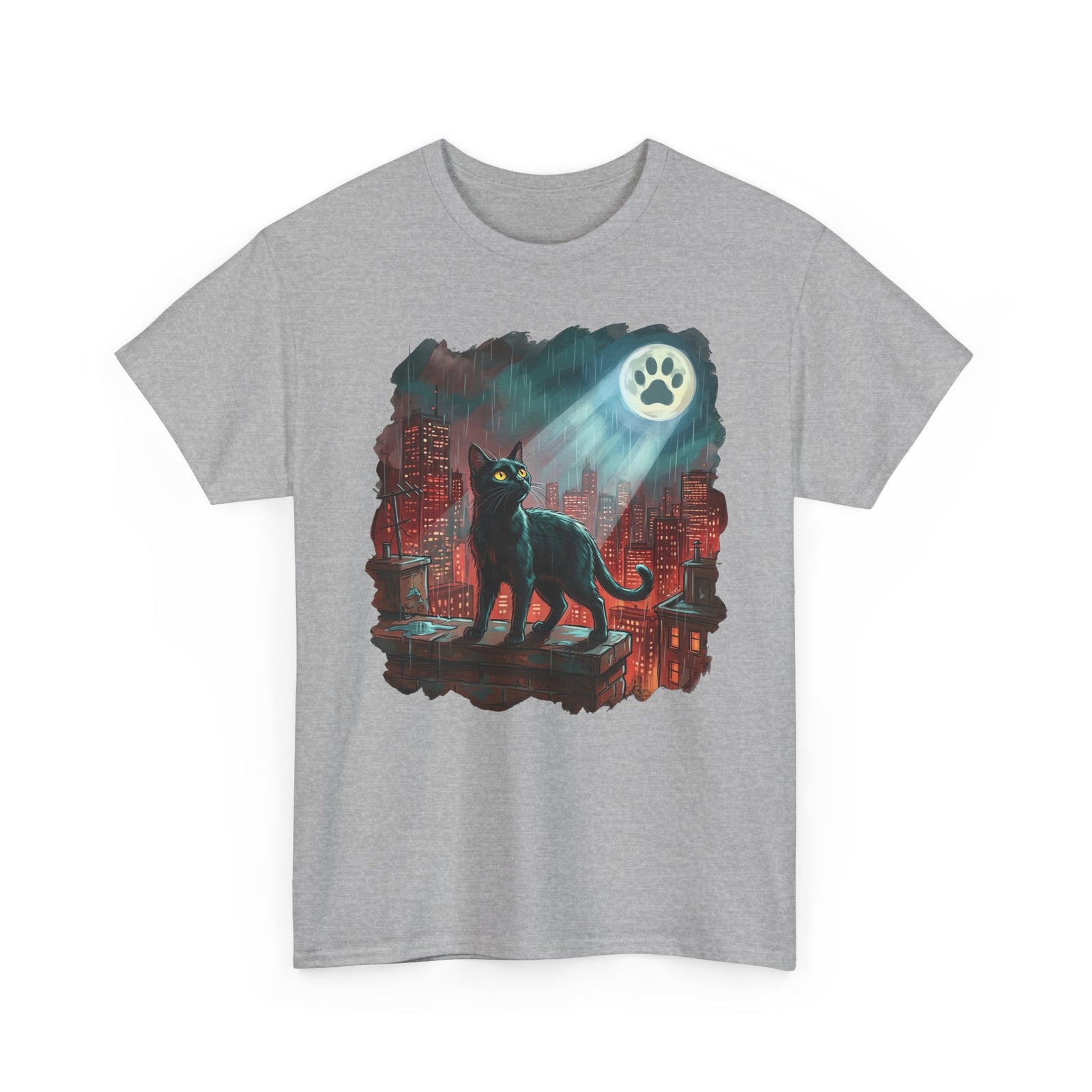 Black Cat Hero T-Shirt — Noir City Rescue Paw Signal Tee