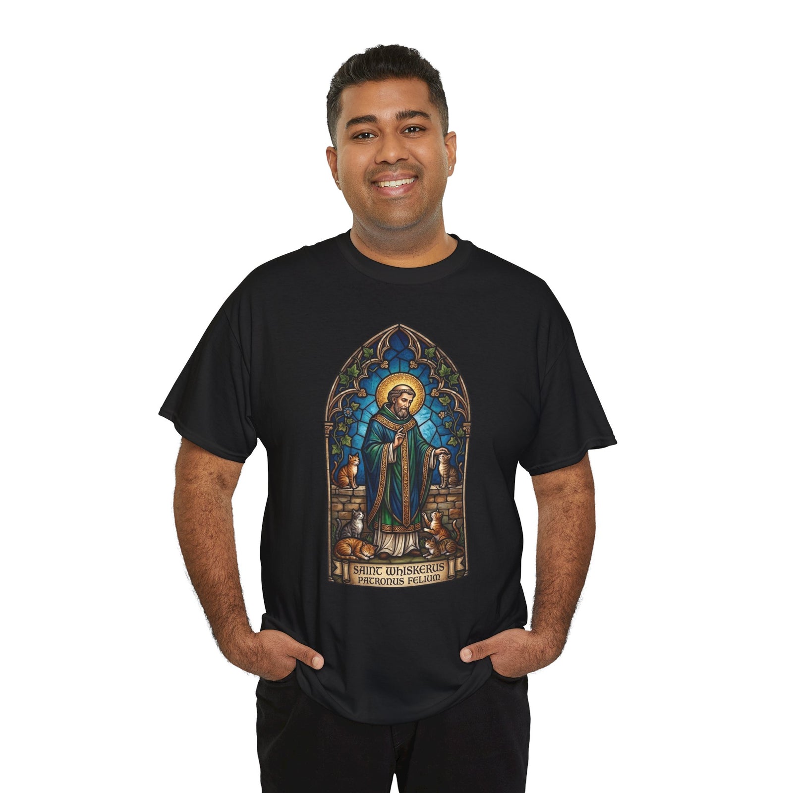 Patronus Felium 'Saint Whiskerus' T-Shirt