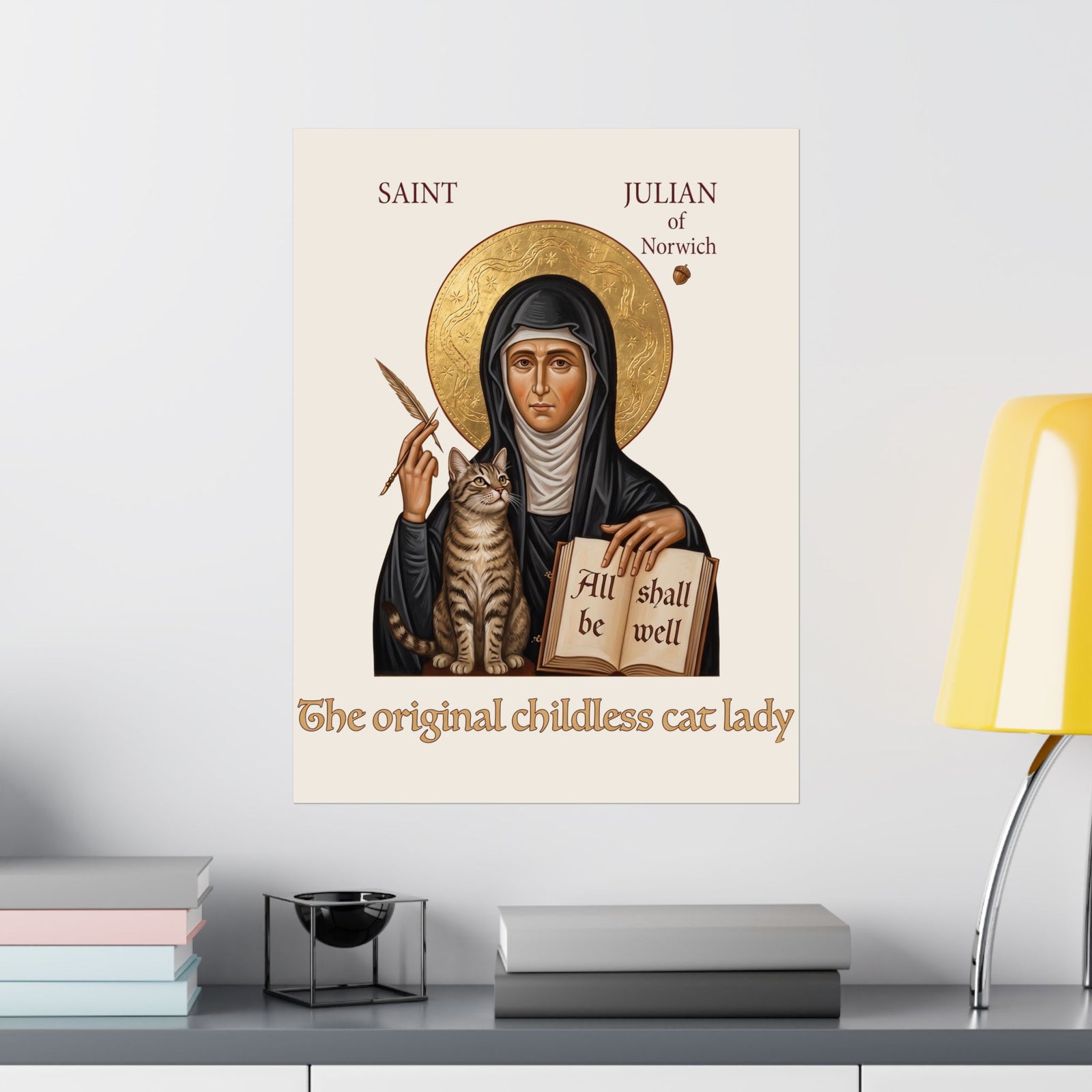 Saint Julian of Norwich Cat Lady Poster — The Original Childless Cat Lady