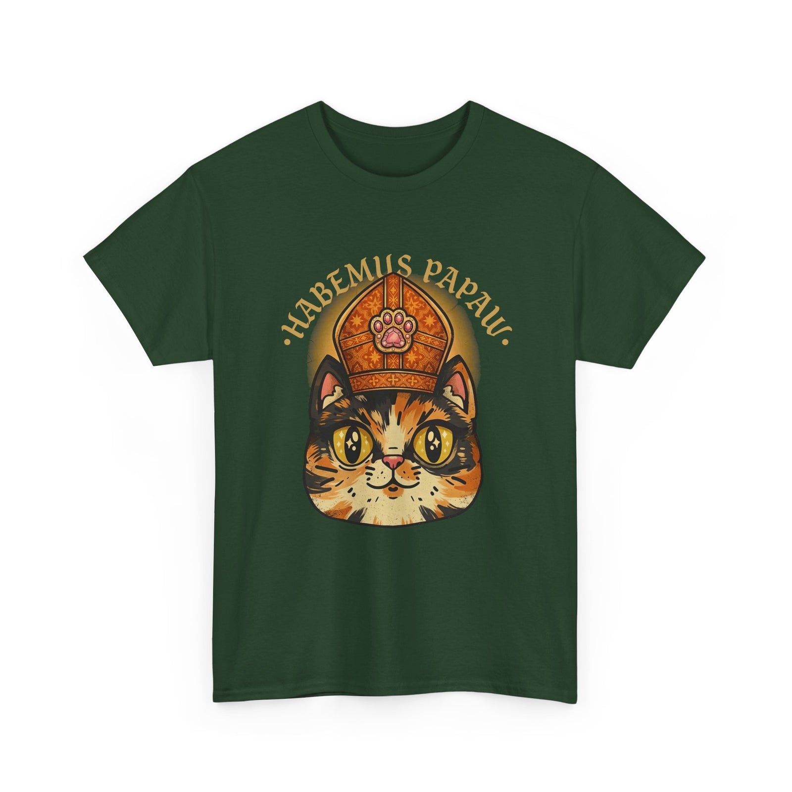 Funny 'Habemus Papaw' Catholic Kitten T-Shirt — Pope Cat Graphic Tee