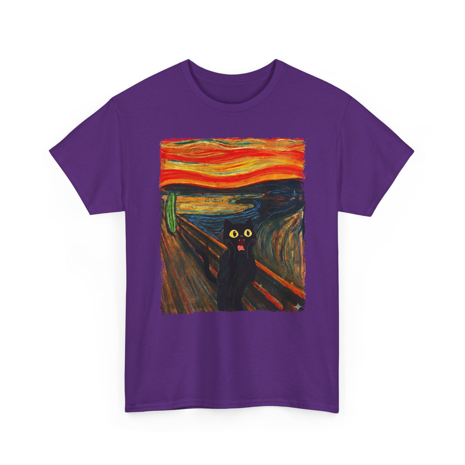 Black Cat Scream T-Shirt — Cats Scared by Cucumbers Graphic Tee