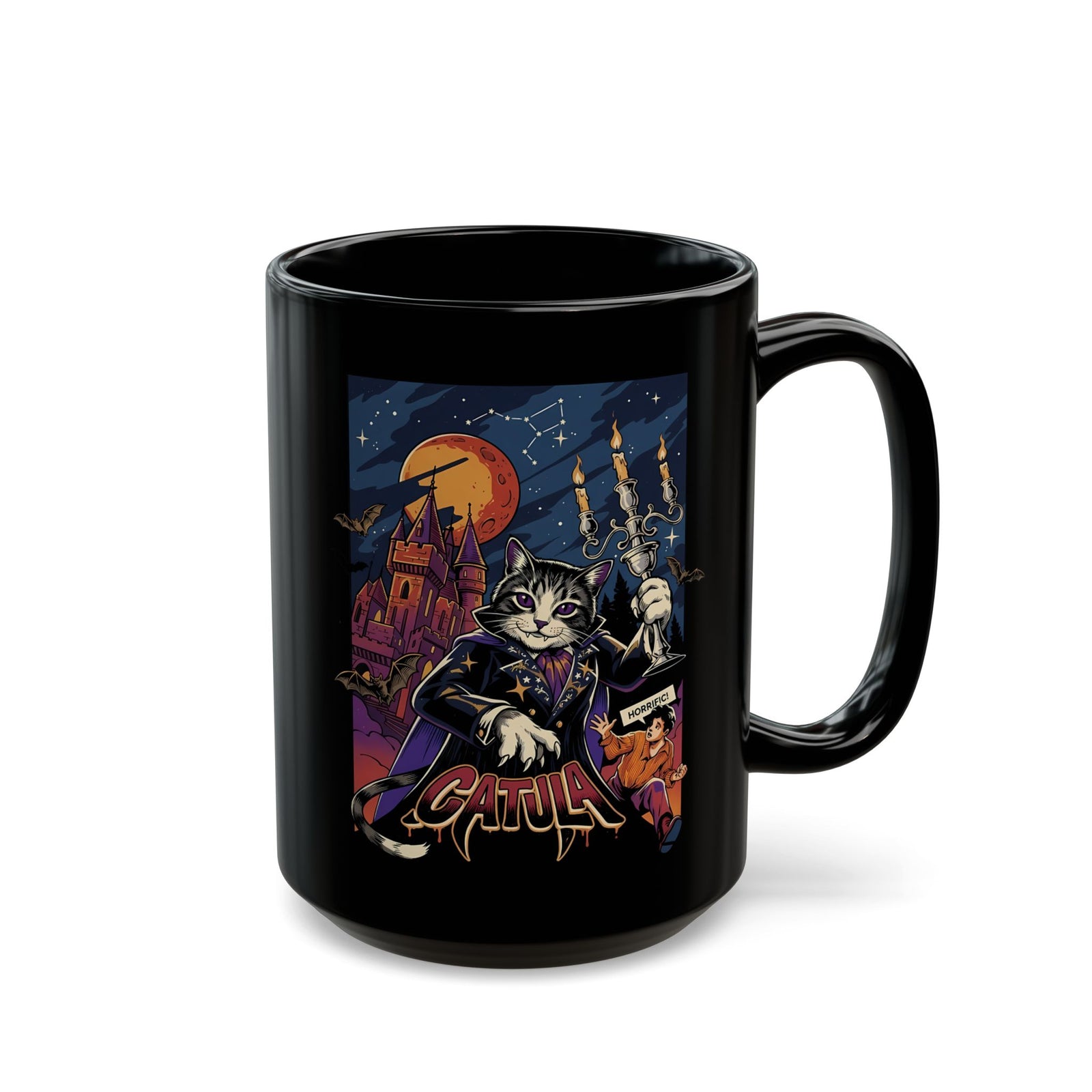 Catula Cat Dracula Black Mug