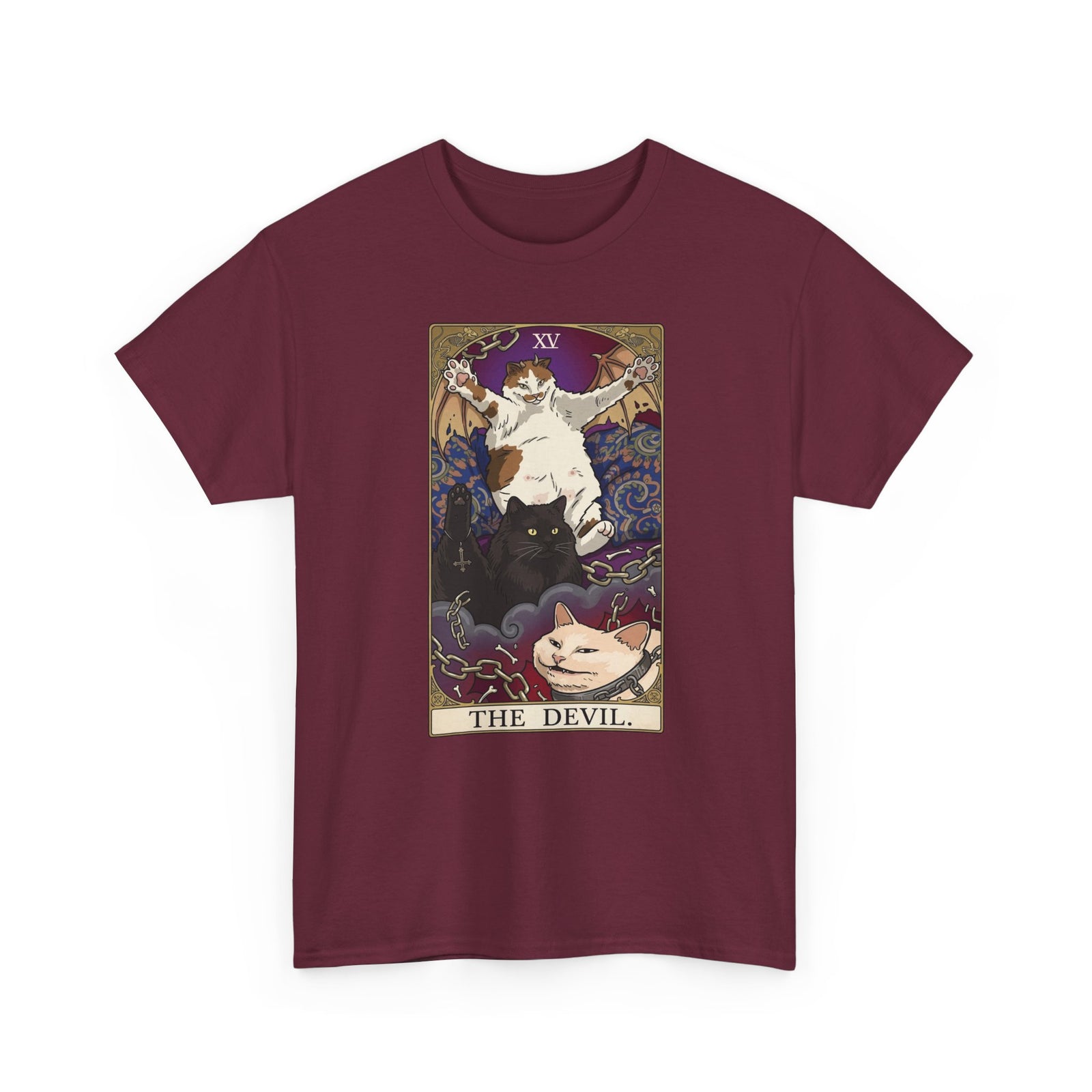 The Devil Cats Tarot T-Shirt — Mystical Cat Tarot Illustration