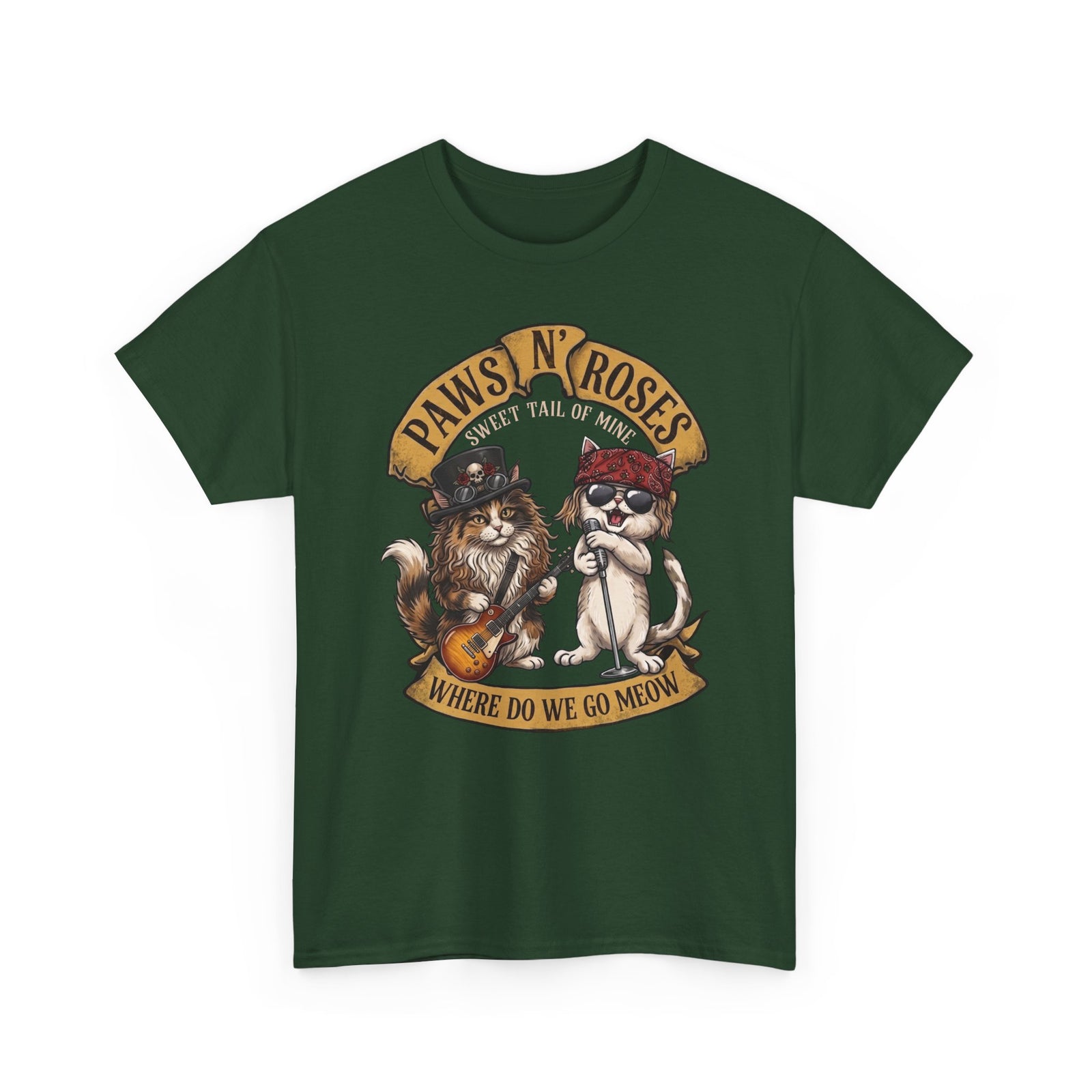 PAWS N' ROSES "Sweet Tail of Mine" Funny Cats T-Shirt