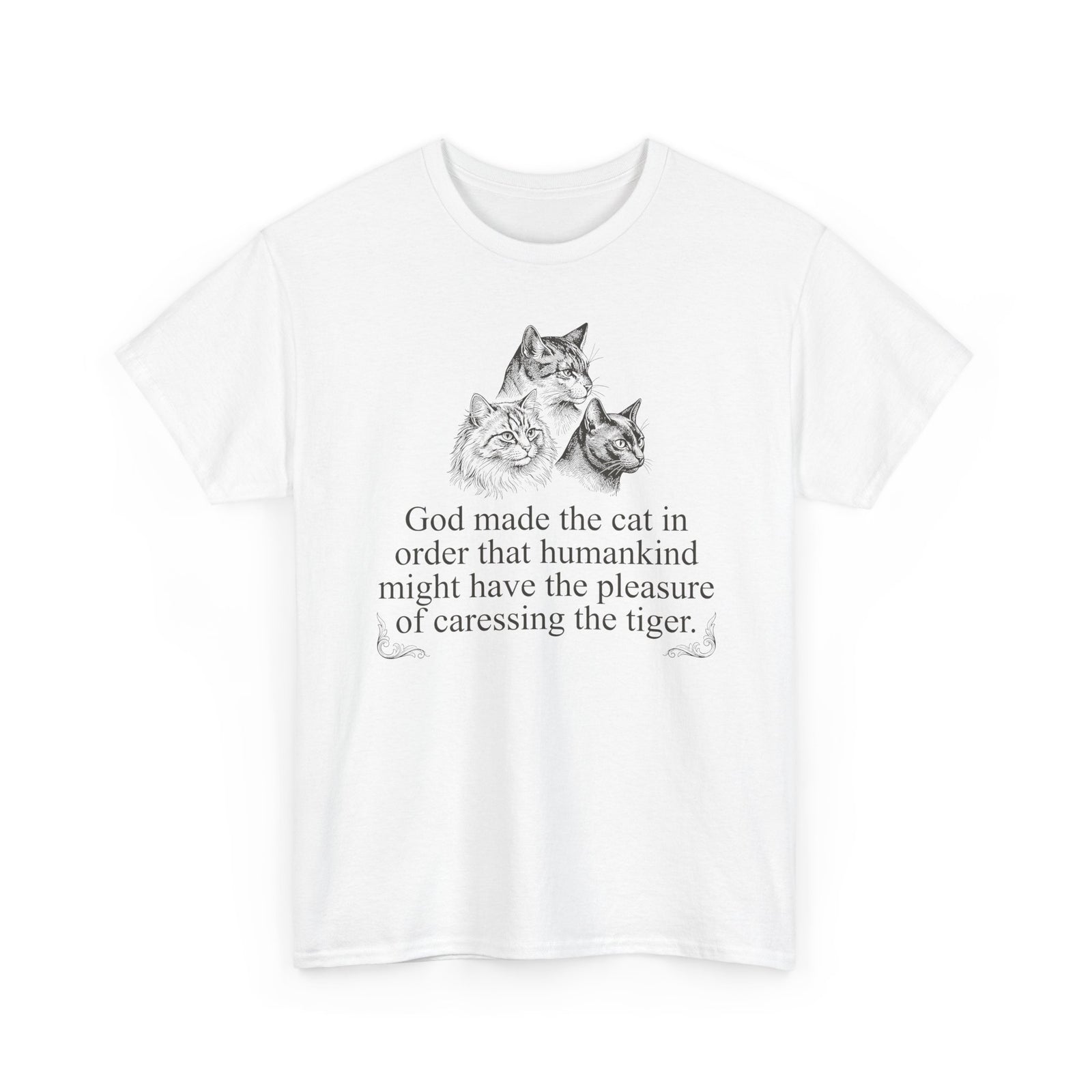 Vintage Sketch Cats with "God made the cat... Shirt