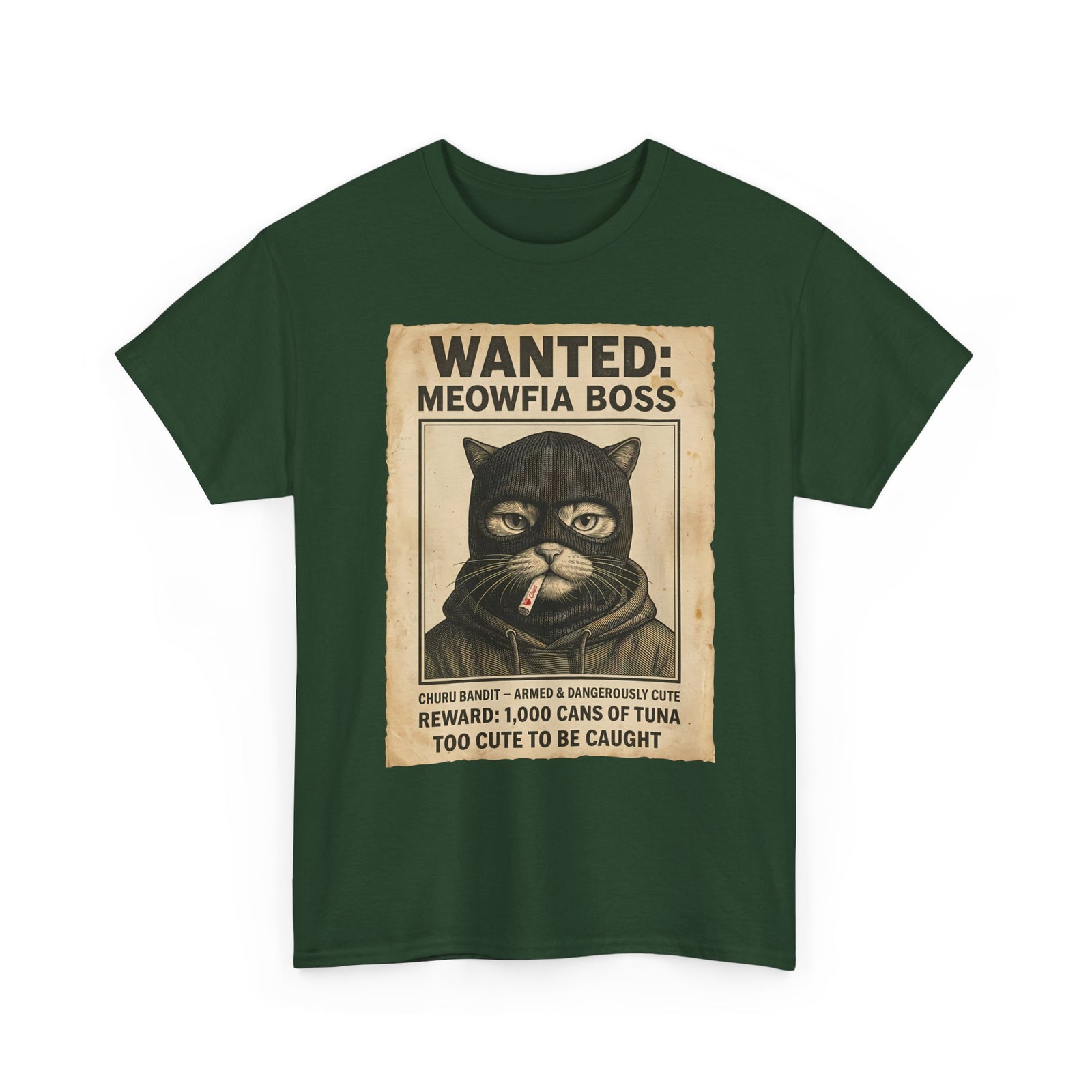 "Meowfia Boss" Wanted Poster Funny Cat T-Shirt