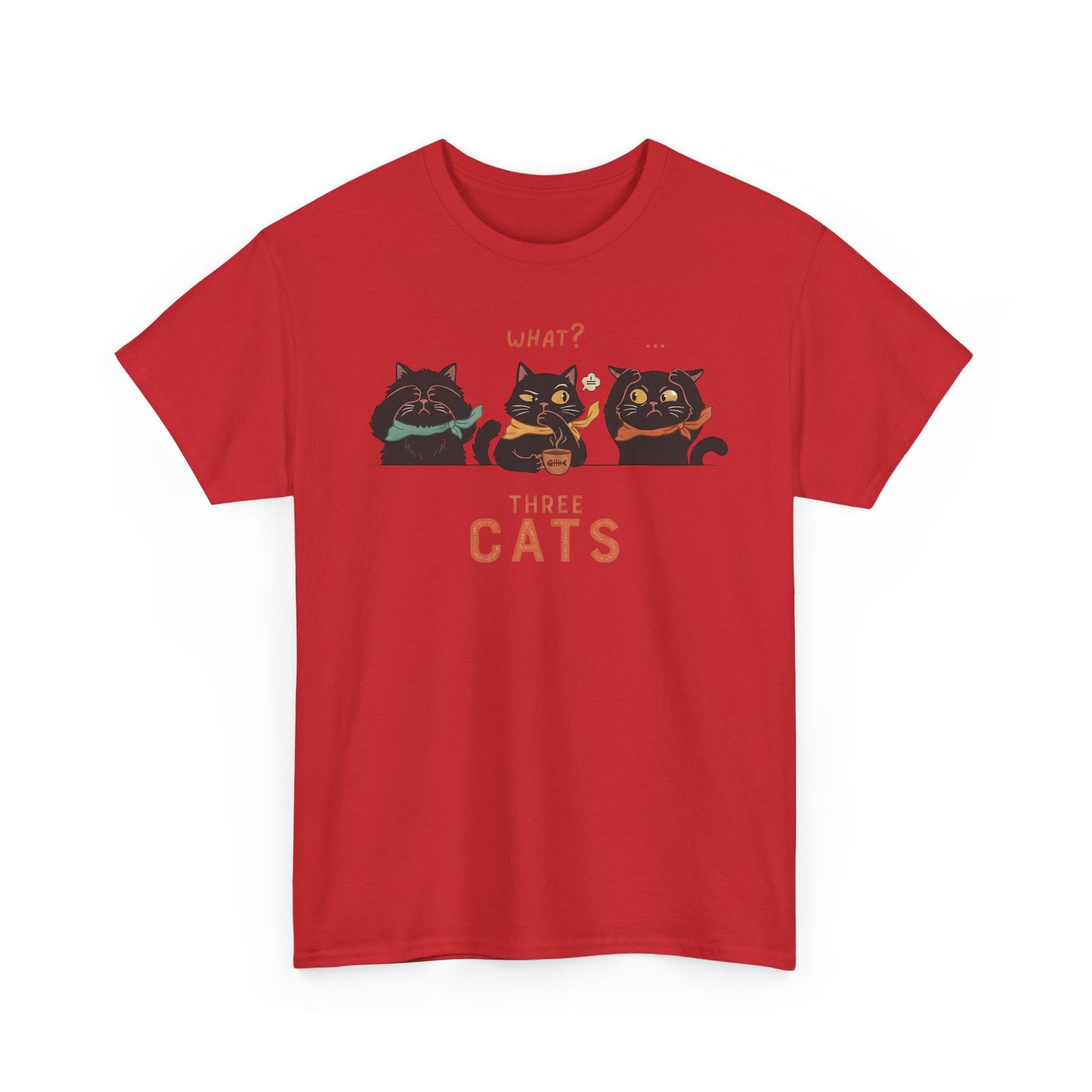 Three Wise Cats T-Shirt — Graphic Tee for Cat Lovers