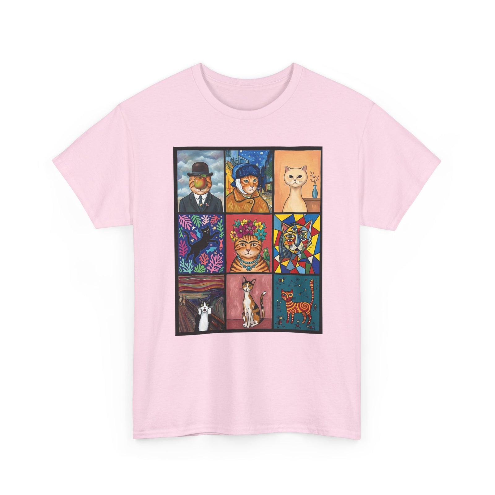 Cats & Art Graphic T-Shirt — Artworks and Cats Design