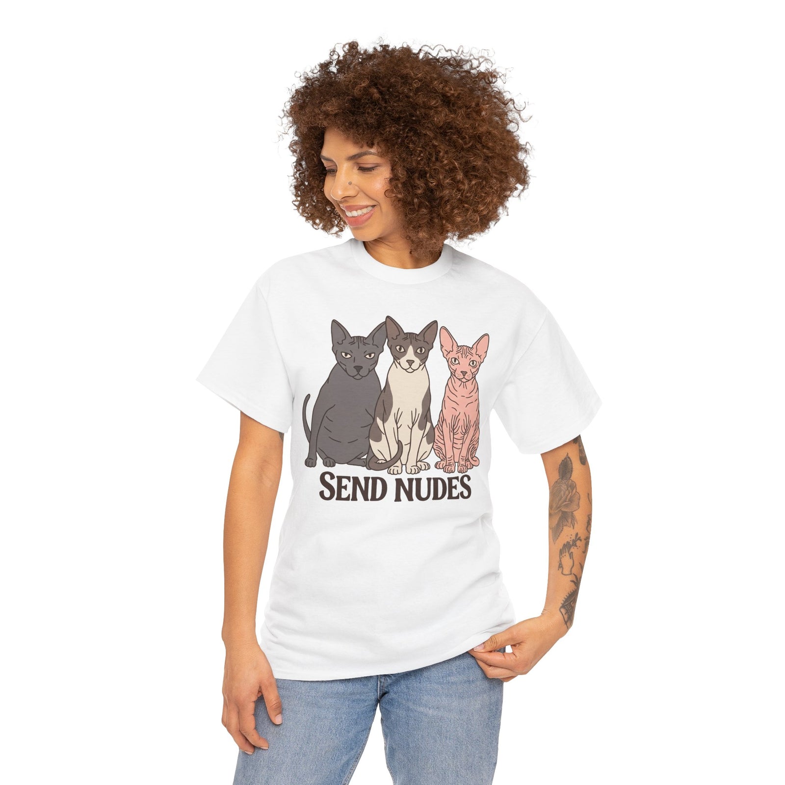 Cats Graphic Tee — "Send Nudes" Funny Cat Shirt