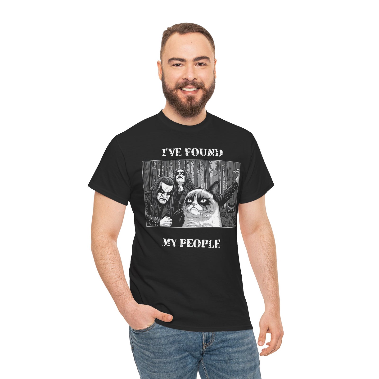 I've Found My People T-Shirt Cat Goth Humor Tee