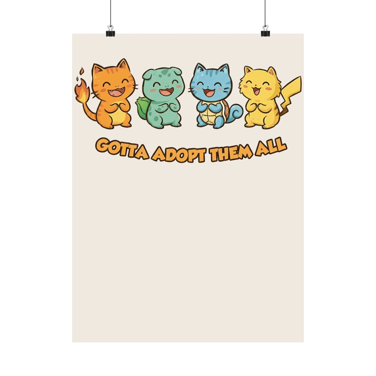 Gotta Adopt Them All Cat Poster