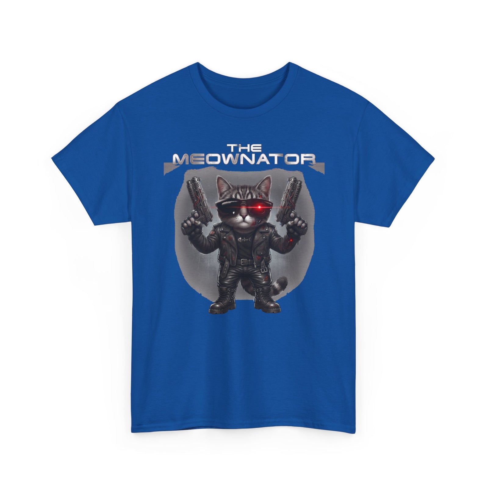 The Meownator T-Shirt — Funny Sci-Fi Cyborg Cat Parody Tee