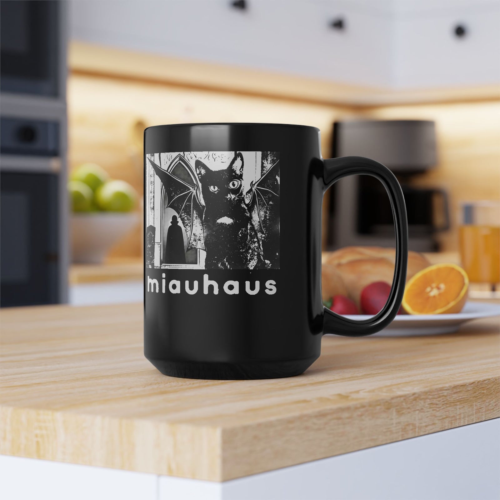 Miauhaus Black Cat Black Mug