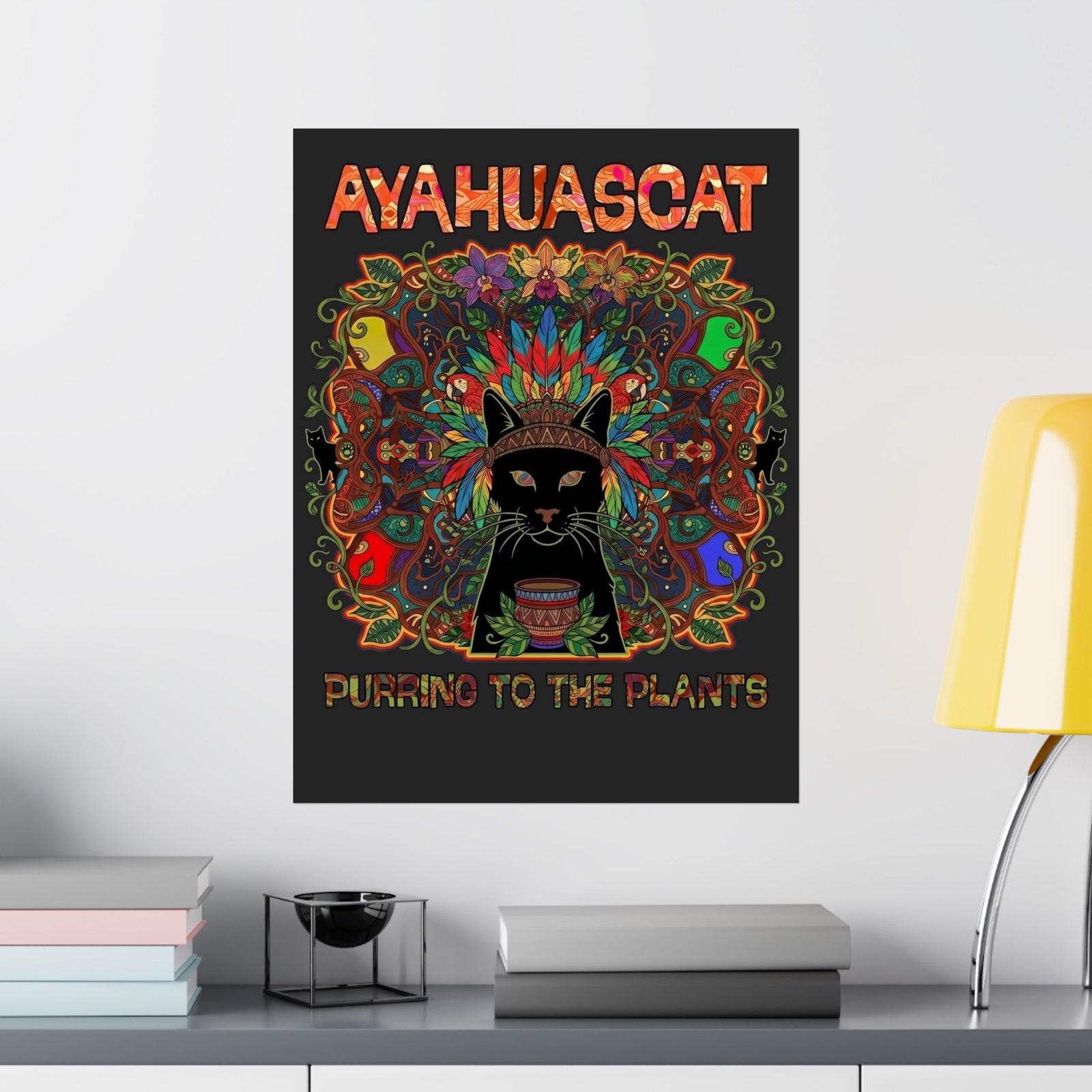 Ayahuascat Poster — Psychedelic Cat Poster