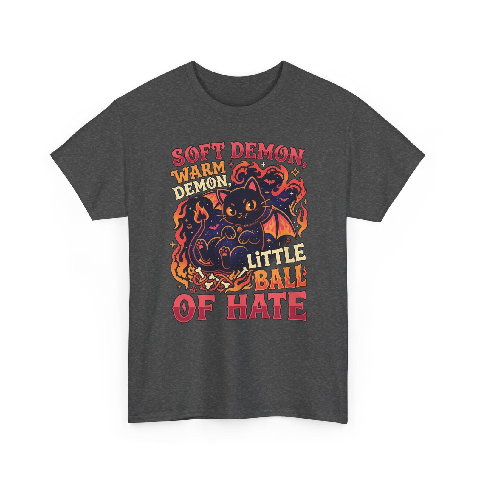 Soft Demon Cat T-Shirt — "Little Ball of Hate" Cute Demon Kitty Tee