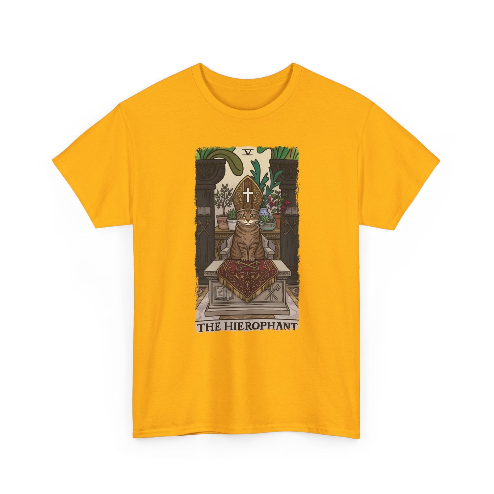 The Hierophant Cat T-Shirt — Mystical Tarot-Inspired Tee