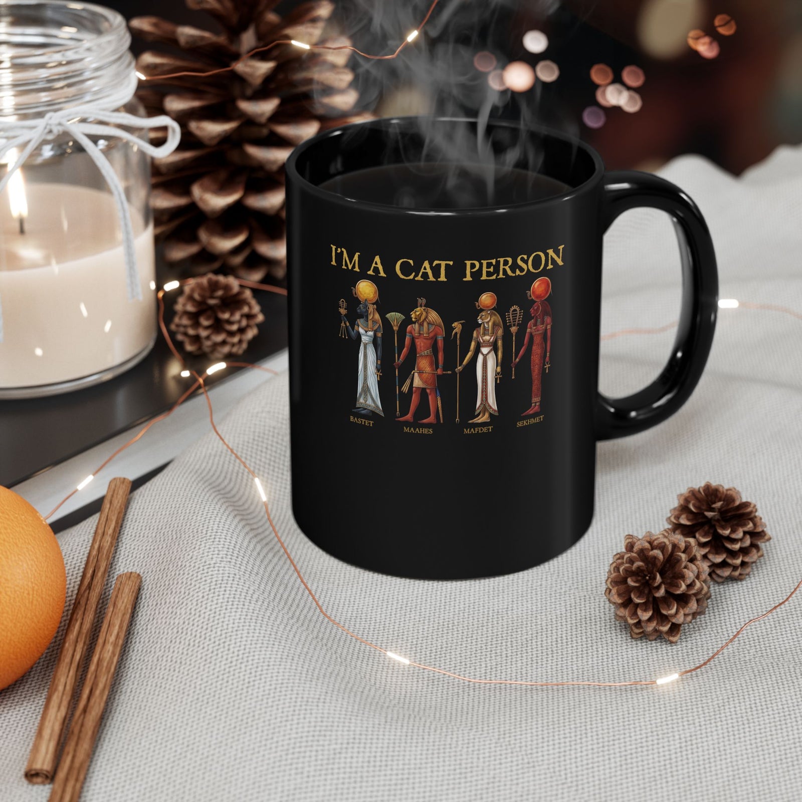 I'm a Cat Person Black Mug