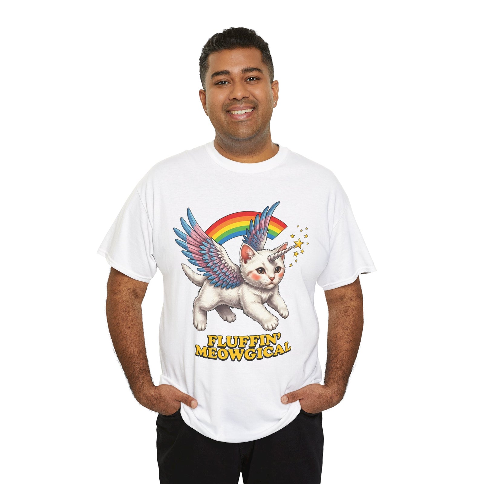 Fluffin' Meowgical Cat T-Shirt — Cute Unicorn Kitten Graphic